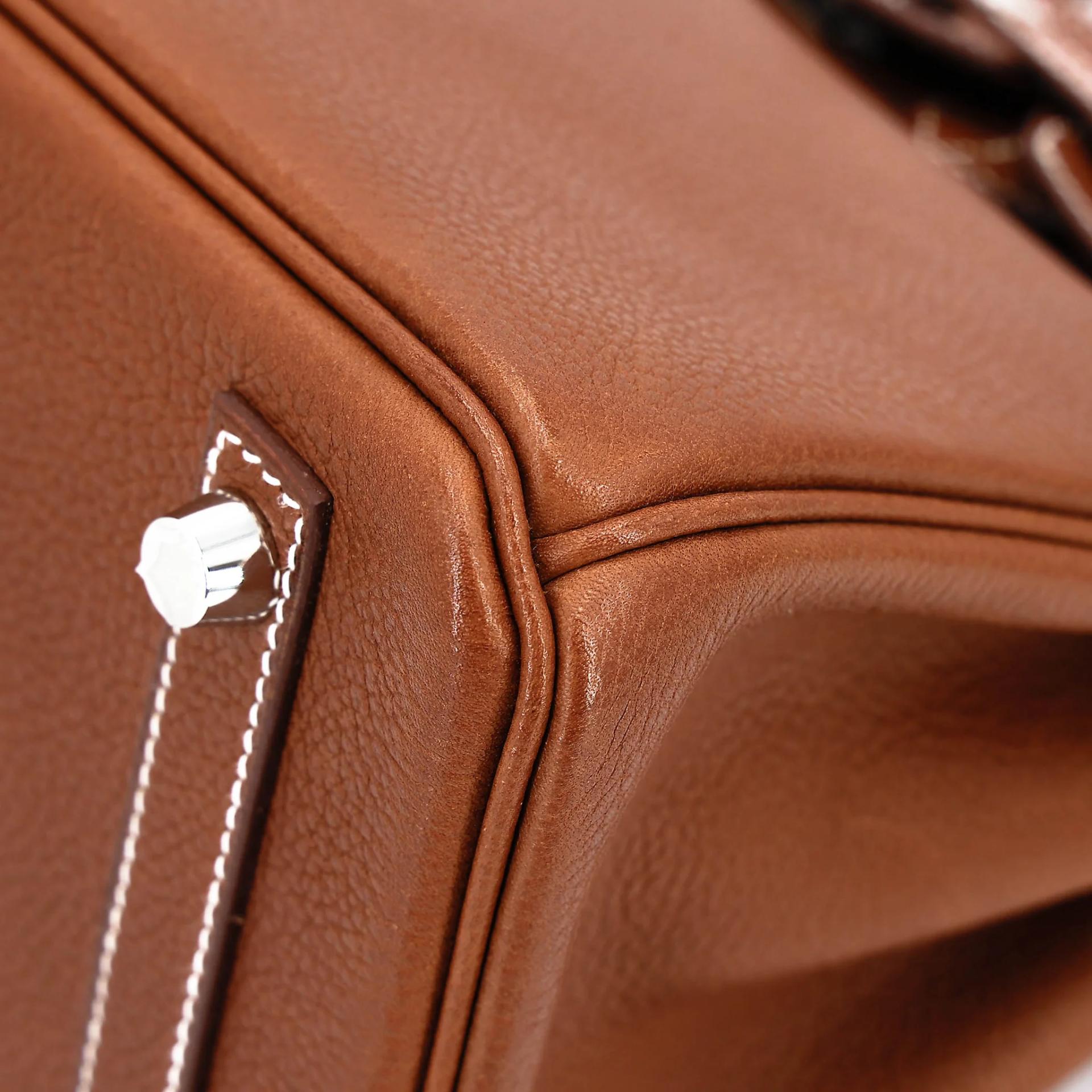 Excellent ( Rank SA ) HERMÈS Birkin 25 Fauve (34) Barenia Faubourg Palladium hardware K (2025) - 8