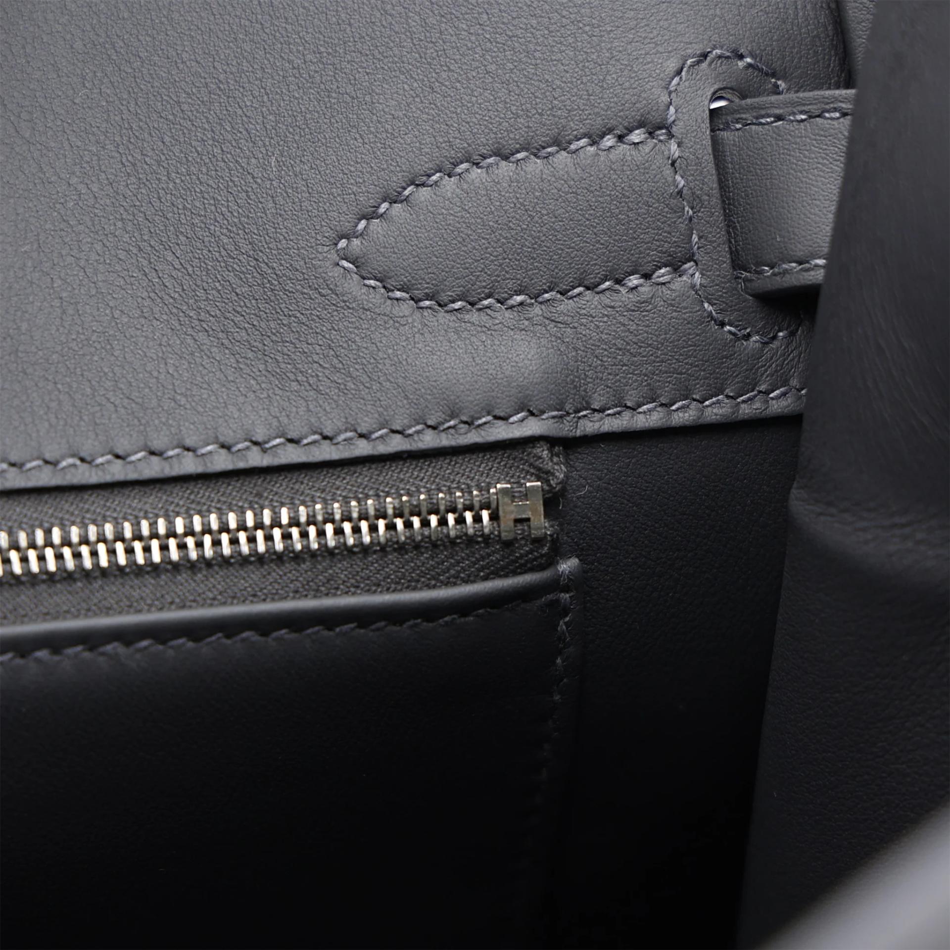Brand New ( Rank N ) HERMÈS Birkin 30 Ardoise (85) Toile H canvas Swift Palladium hardware G (2026) - 16