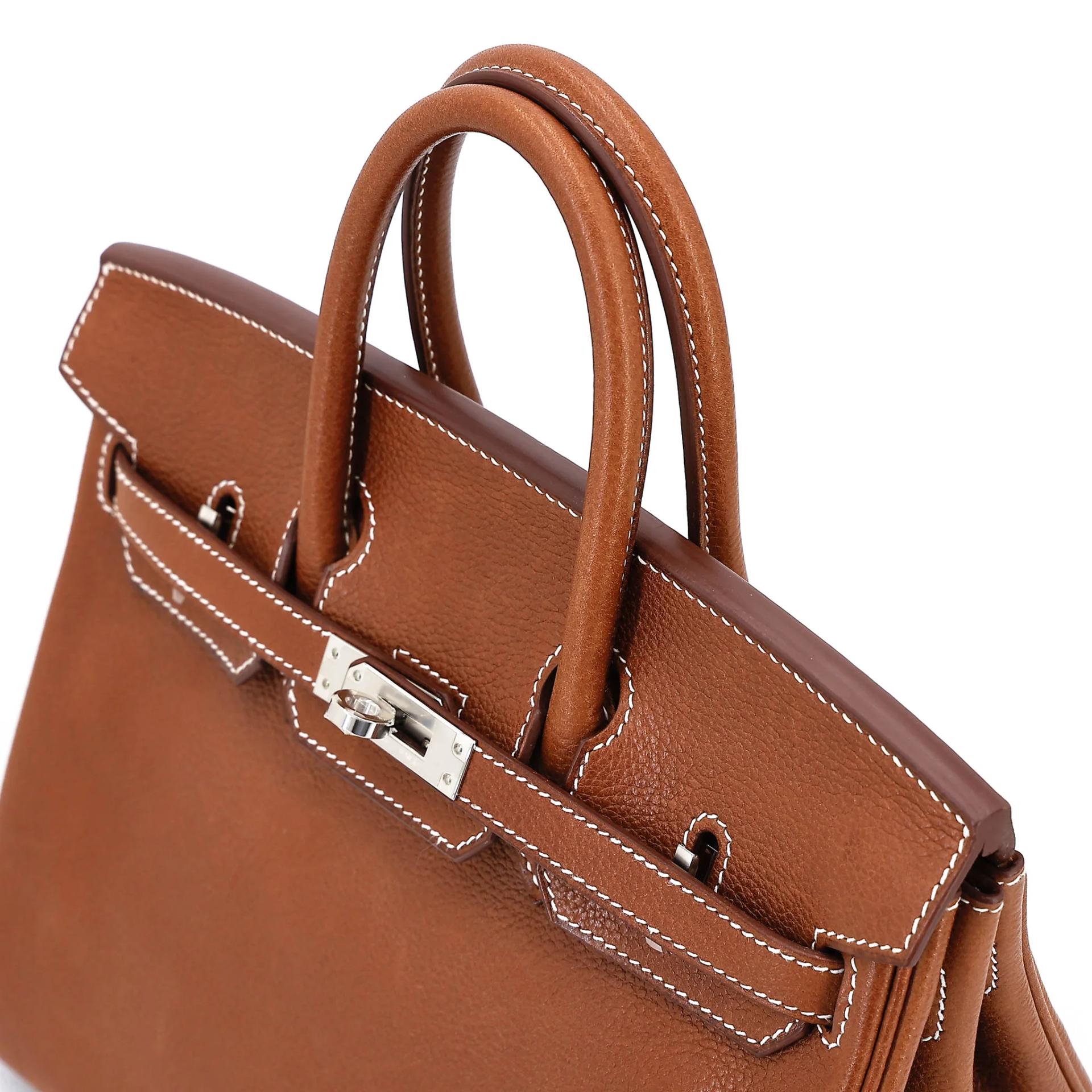 Excellent ( Rank SA ) HERMÈS Birkin 25 Fauve (34) Barenia Faubourg Palladium hardware K (2025) - 3