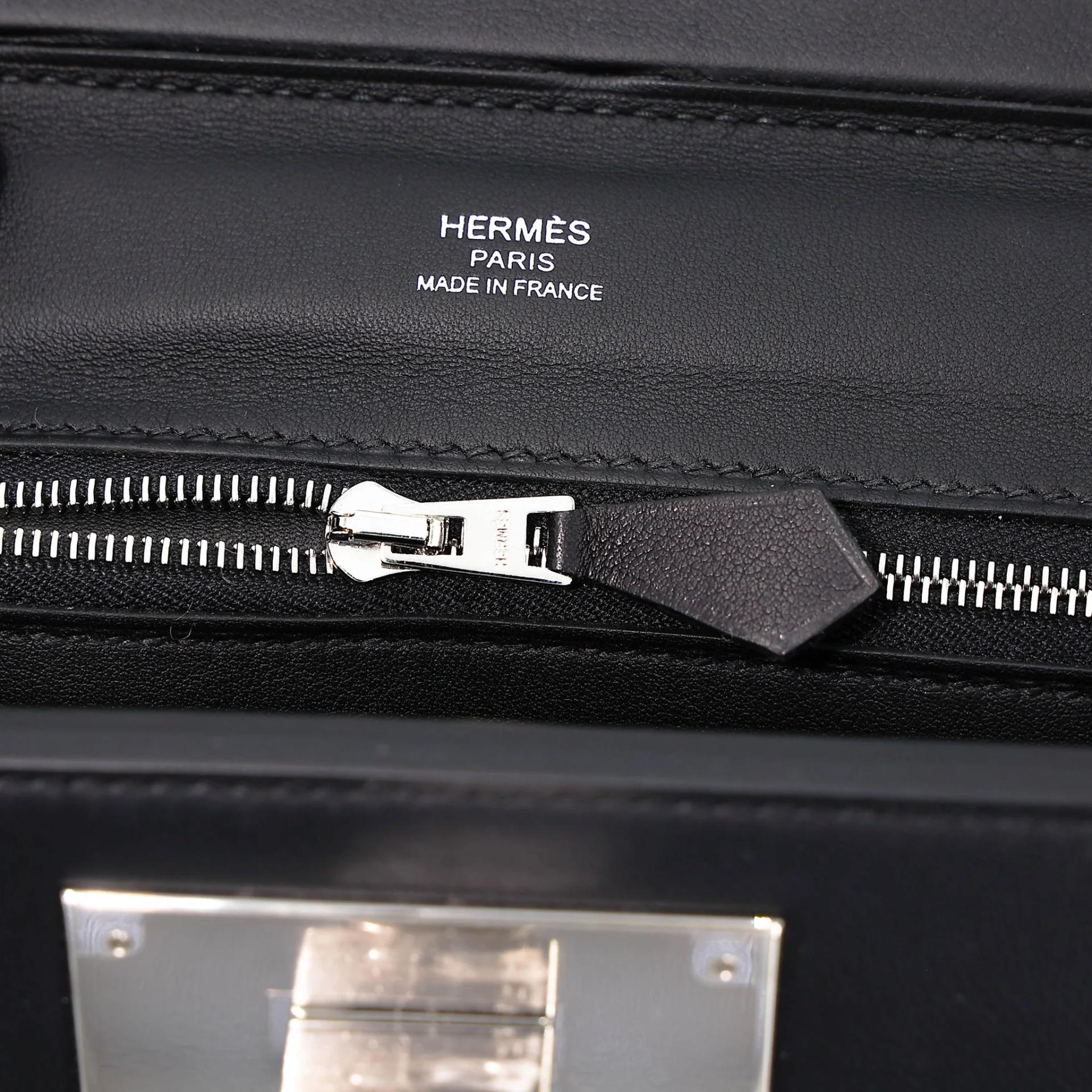 Excellent ( Rank SA ) HERMÈS 24/24 - 21 mini Noir (89) Swift Palladium hardware W (2024) - 17