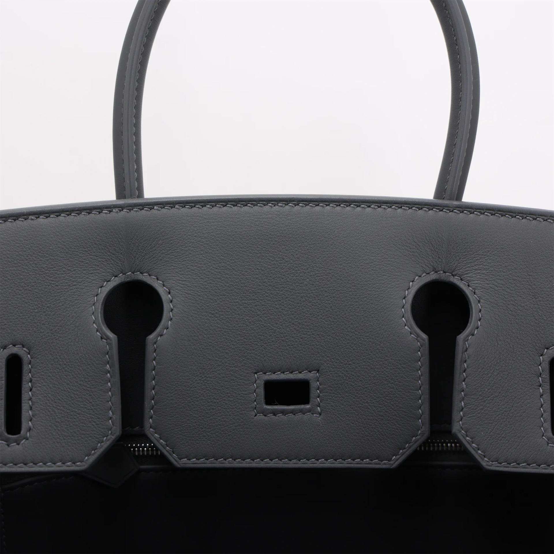 Brand New ( Rank N ) HERMÈS Birkin 30 Ardoise (85) Toile H canvas Swift Palladium hardware G (2026) - 11