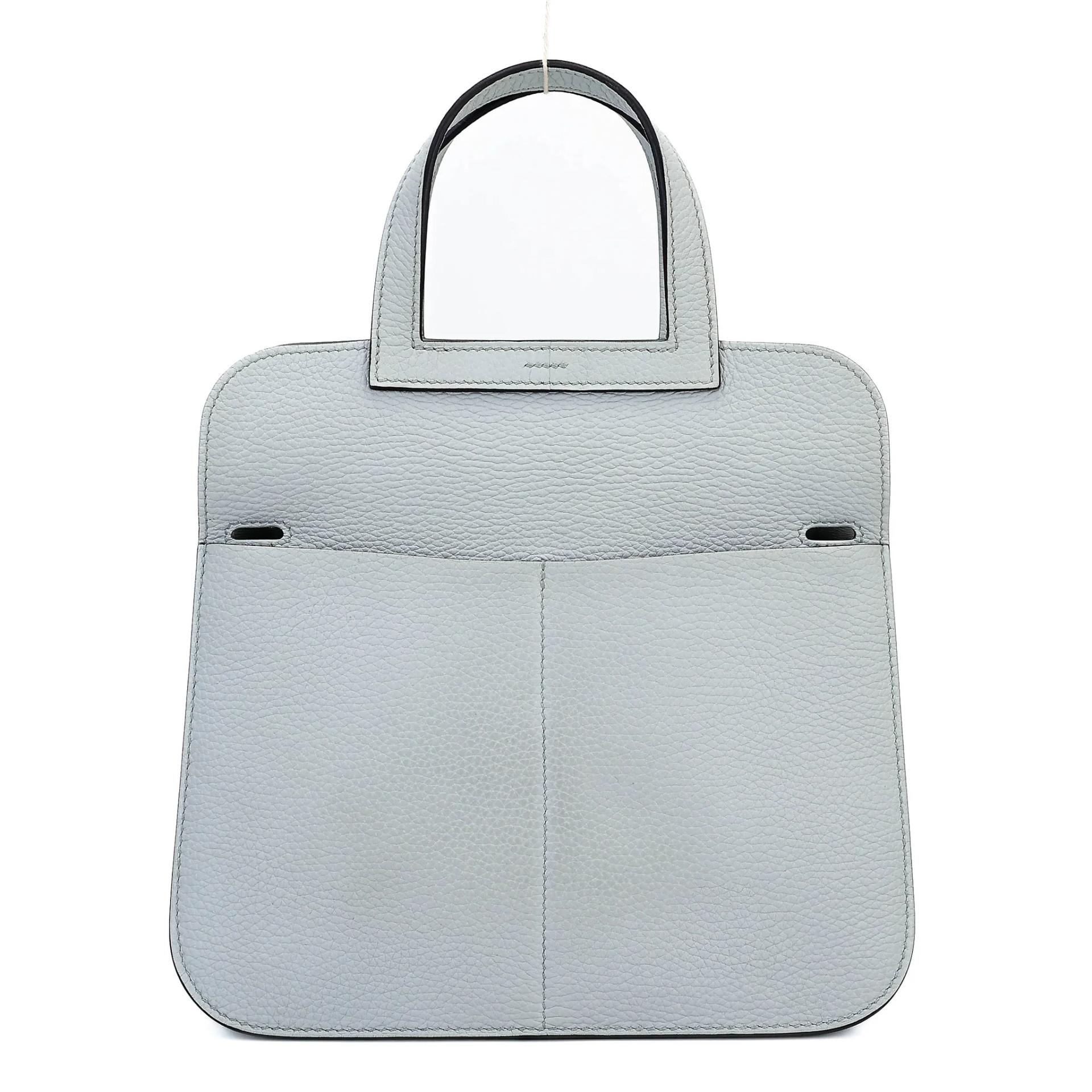 Very Good ( Rank A) HERMÈS Halzan 25 Bleu Pale (08) Clemence Gold hardware B (2023) - 5