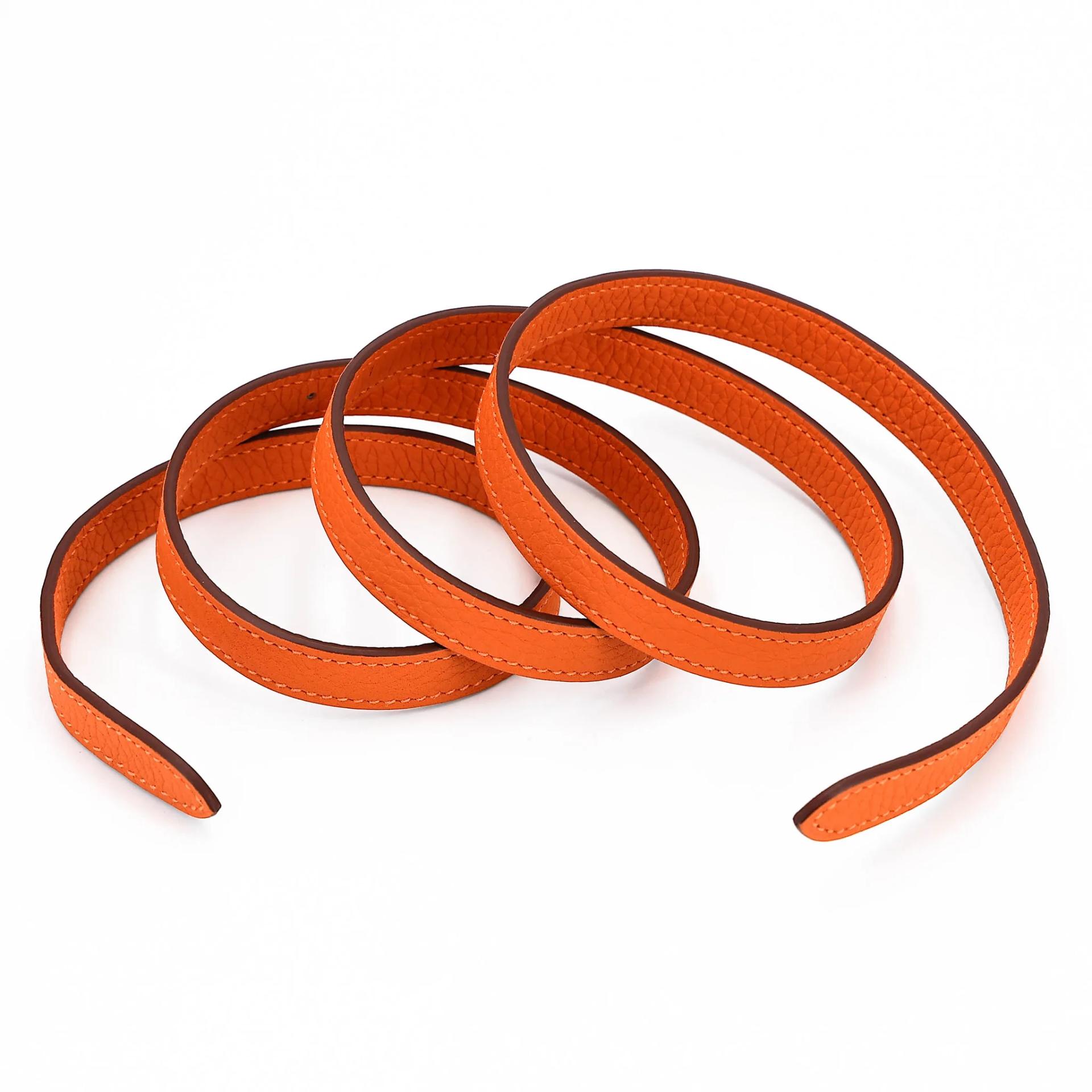 Unused ( Rank NS ) HERMÈS Halzan 25 Orange (93) Clemence Palladium hardware B (2023) - 20