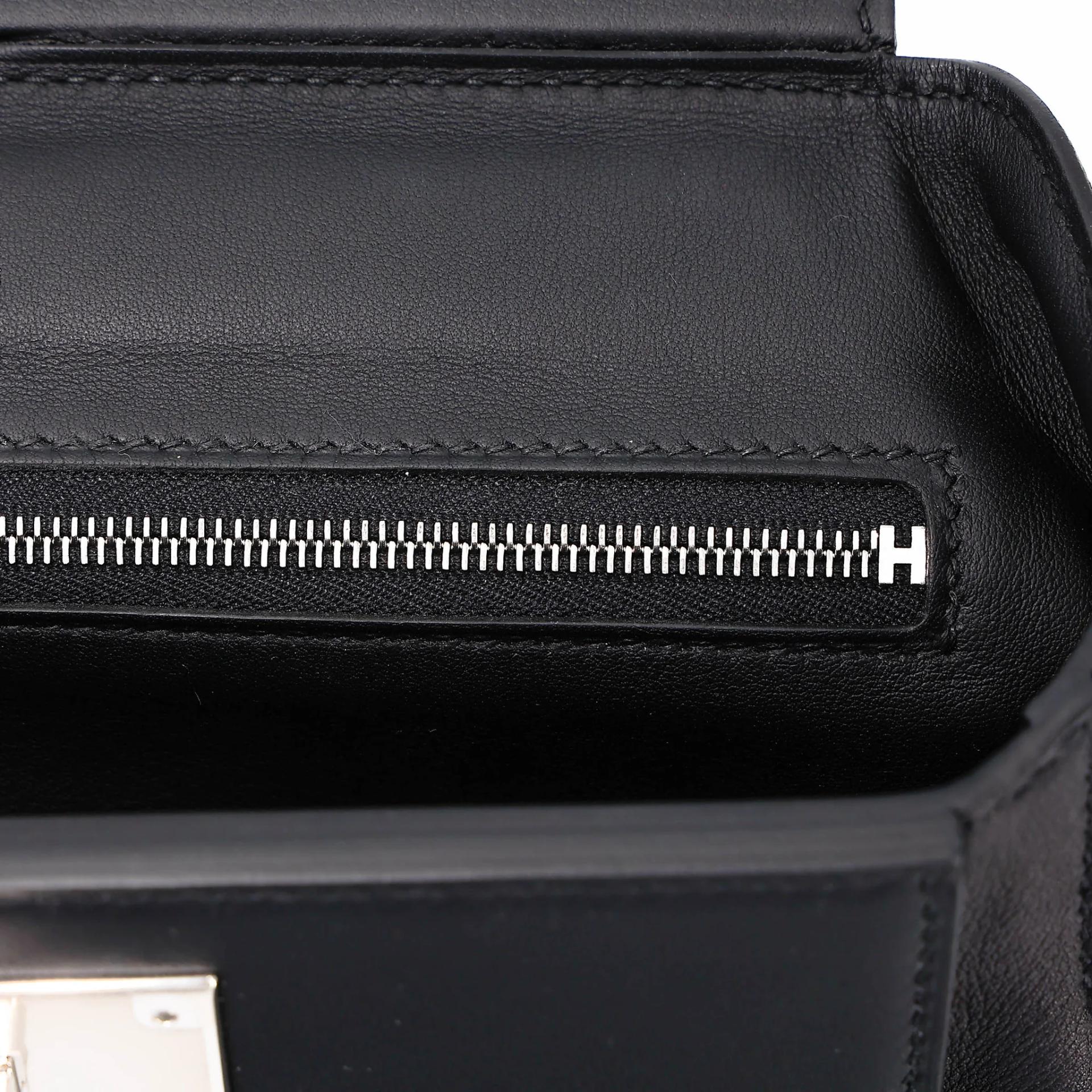 Excellent ( Rank SA ) HERMÈS 24/24 - 21 mini Noir (89) Swift Palladium hardware W (2024) - 18