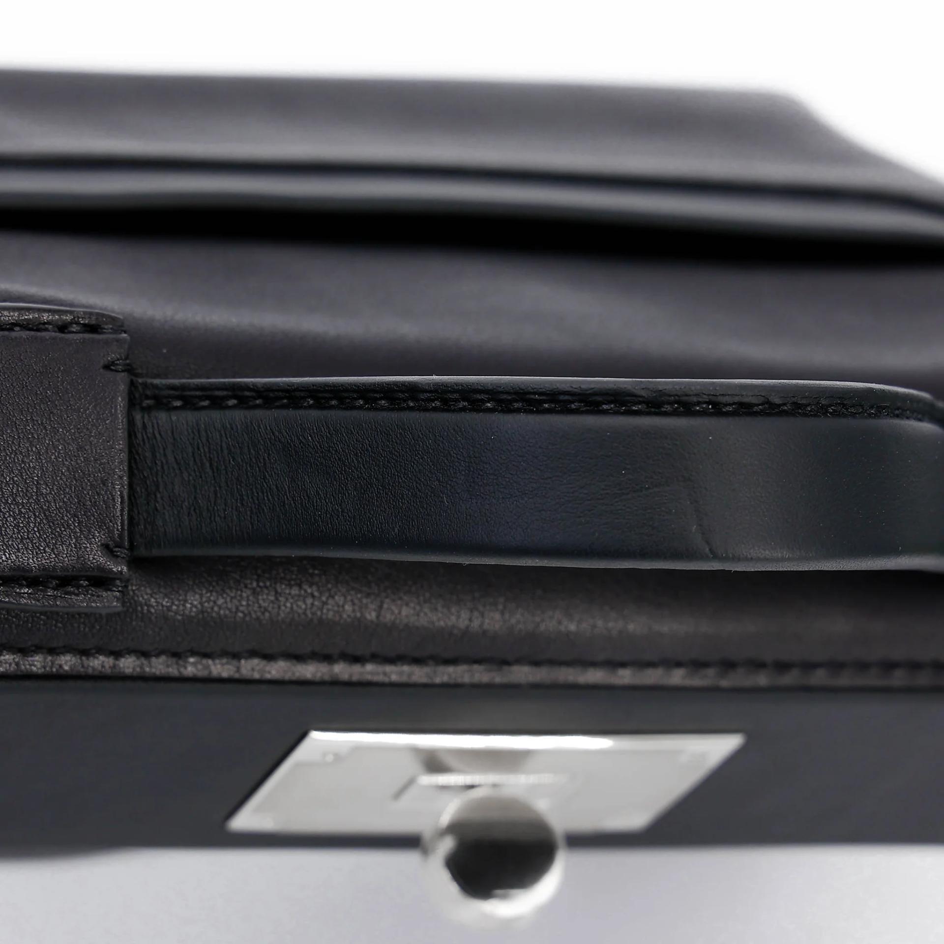 Excellent ( Rank SA ) HERMÈS 24/24 - 21 mini Noir (89) Swift Palladium hardware W (2024) - 9