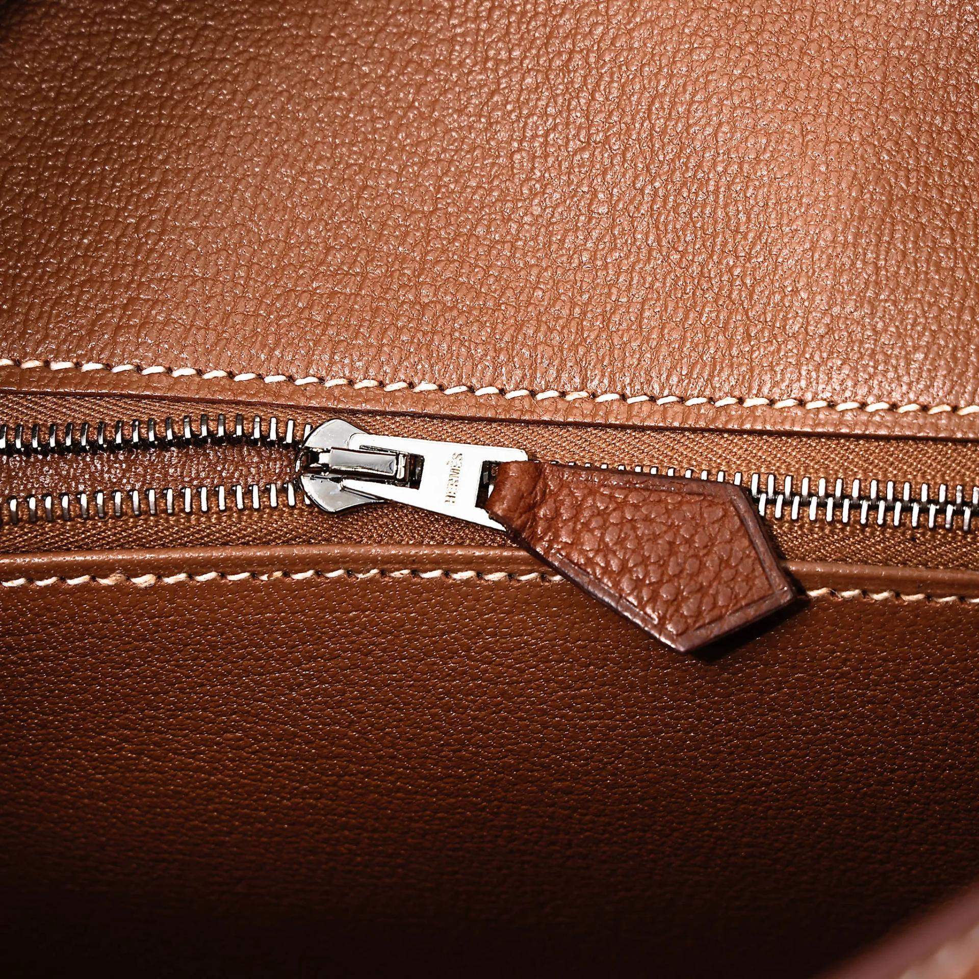 Excellent ( Rank SA ) HERMÈS Birkin 25 Fauve (34) Barenia Faubourg Palladium hardware K (2025) - 15