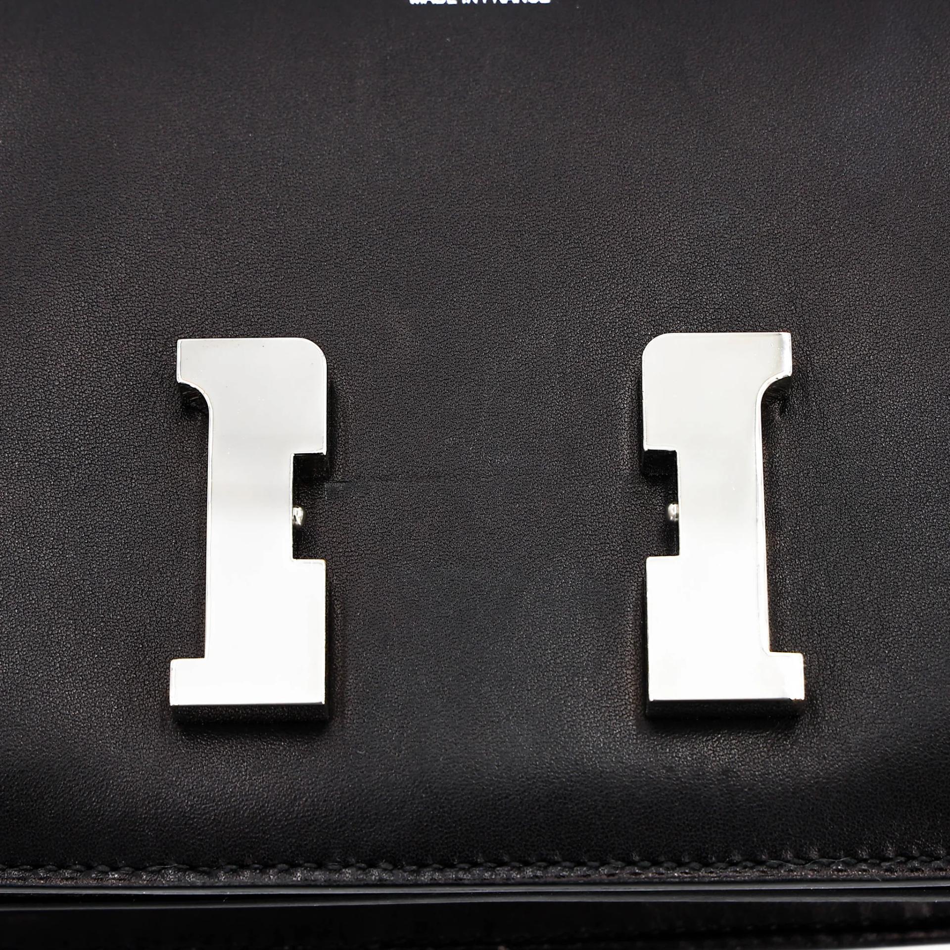 Very Good ( Rank A) HERMÈS Constance Mini Noir (89) Evercolor Palladium hardware A (2017) - 12