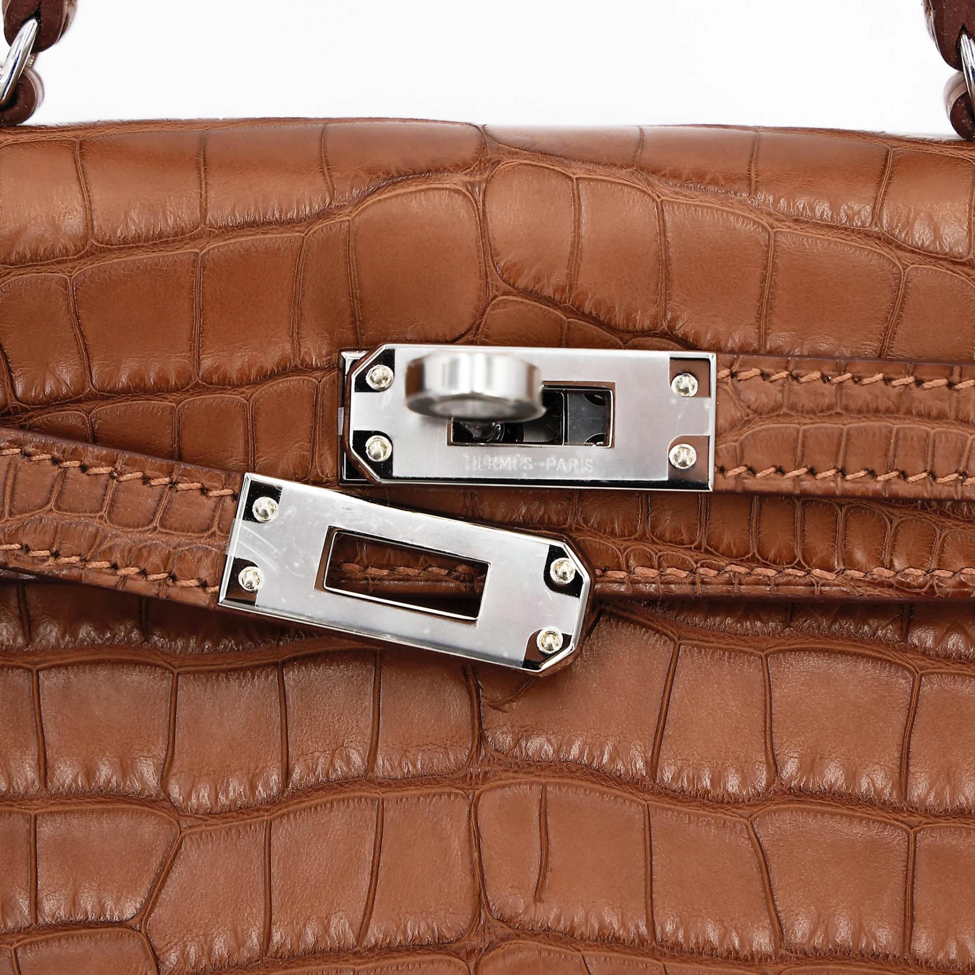 ランク N 新品 HERMÈS エルメス ミニケリー2 ゴールド (37) クロコダイル アリゲーター マット シルバー金具 G刻印 (2026) - 8