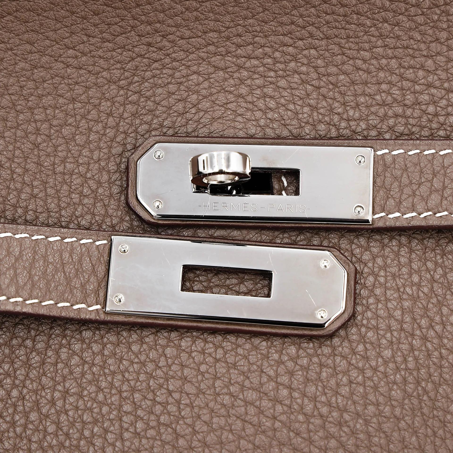 ランク A HERMÈS エルメス ジプシエール 28 エトゥープ (18) エバーカラー シルバー金具 A刻印 (2017) - 16