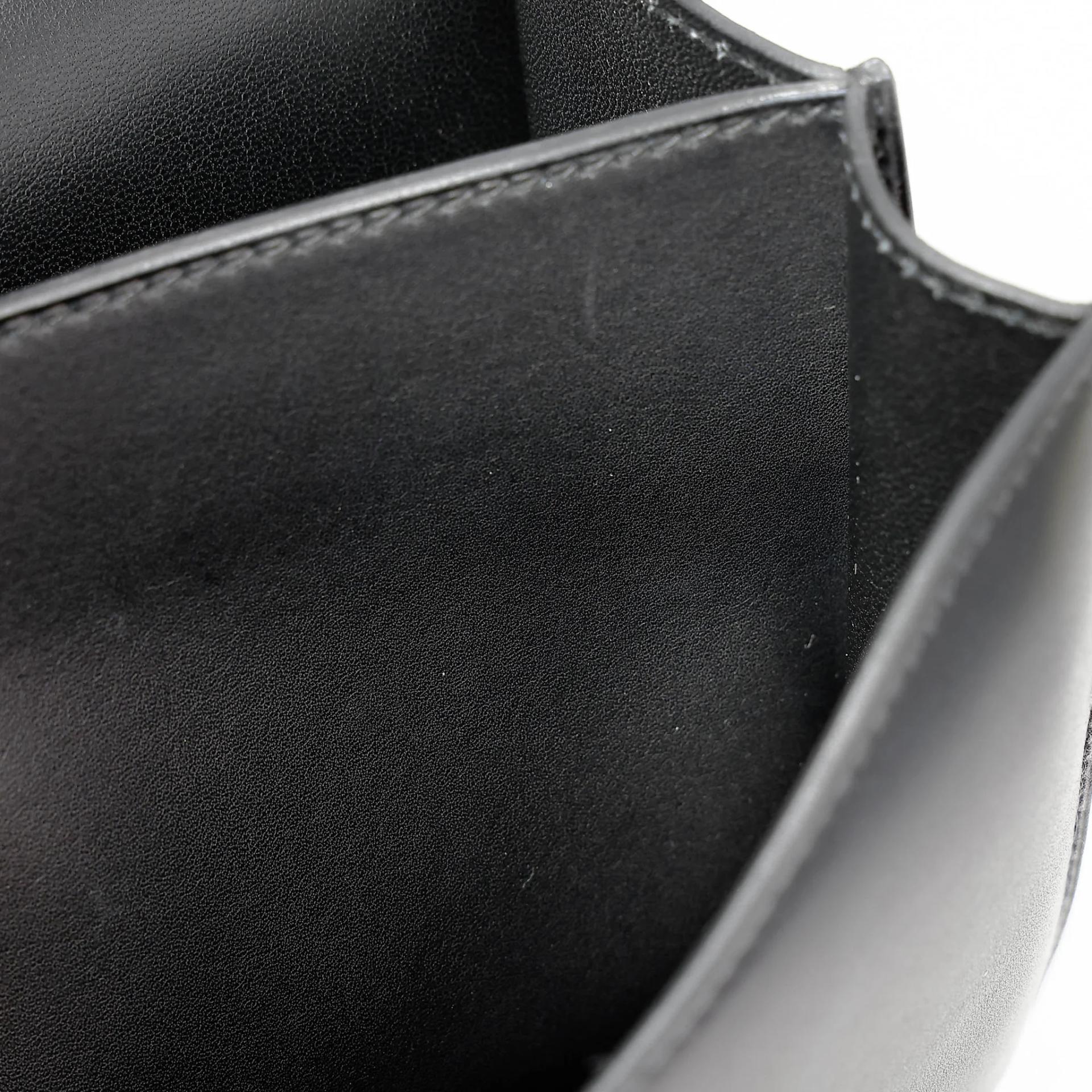 Very Good ( Rank A) HERMÈS Constance Mini Noir (89) Evercolor Palladium hardware A (2017) - 21