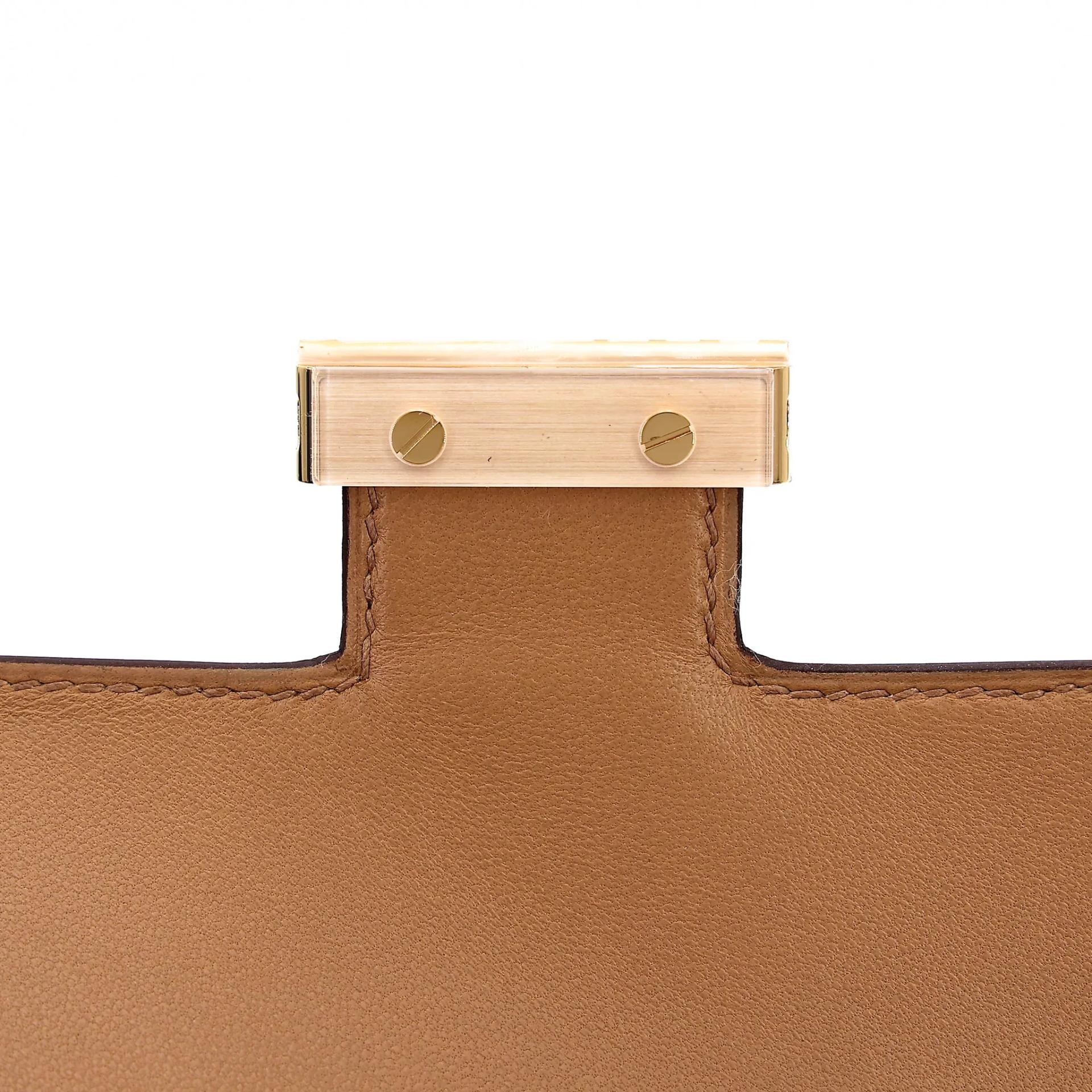 Brand New ( Rank N ) HERMÈS Constance Mini 19 Mirror Biscuit (4B) Epsom Gold hardware K (2025) - 10