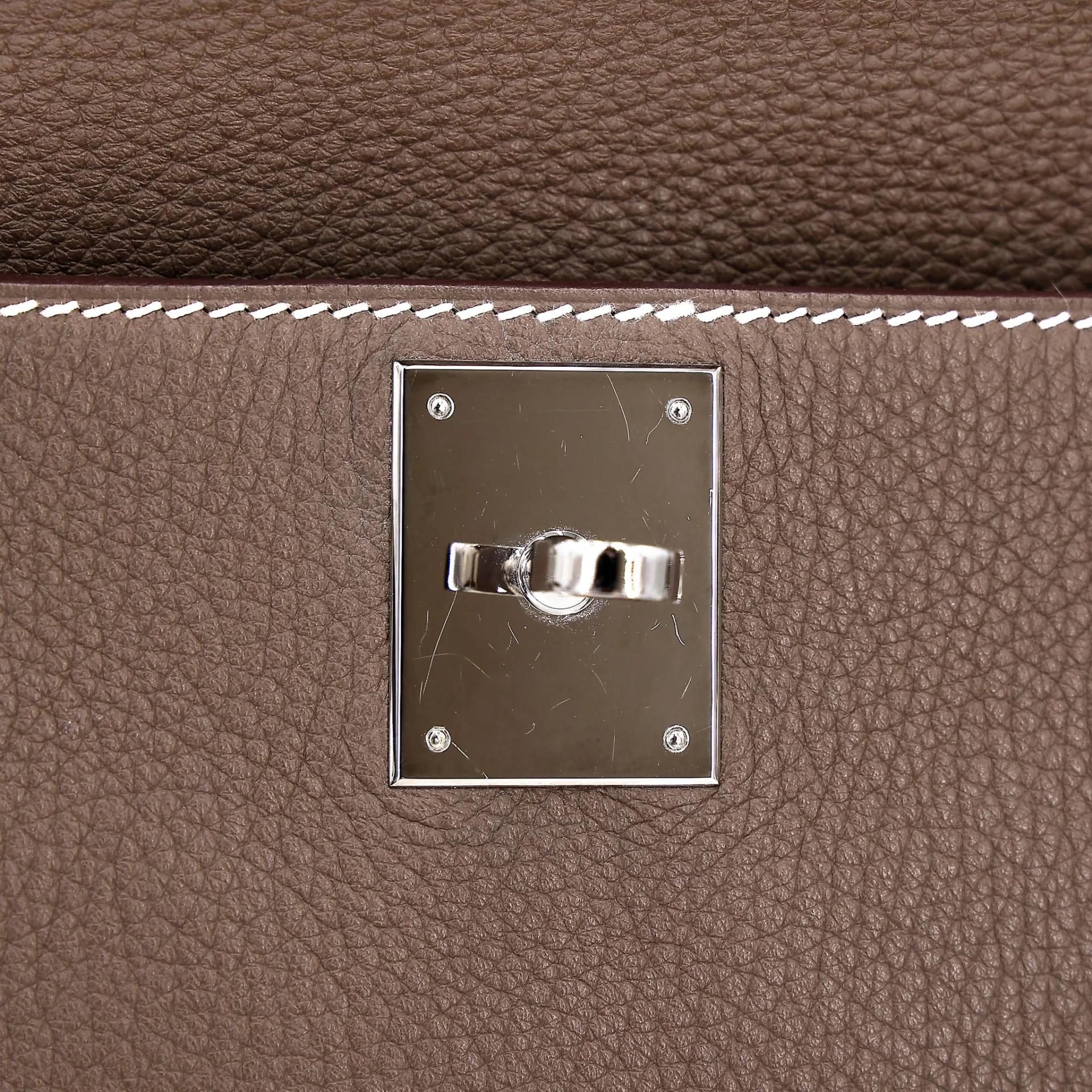 ランク A HERMÈS エルメス ジプシエール 28 エトゥープ (18) エバーカラー シルバー金具 A刻印 (2017) - 22