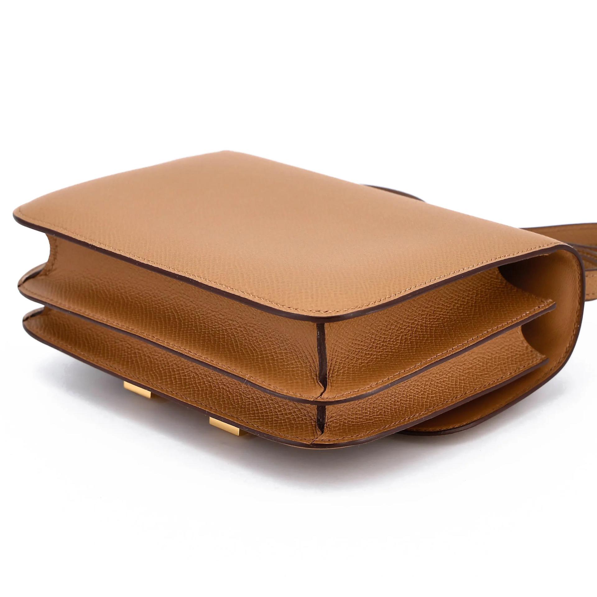 Brand New ( Rank N ) HERMÈS Constance Mini 19 Mirror Biscuit (4B) Epsom Gold hardware K (2025) - 6