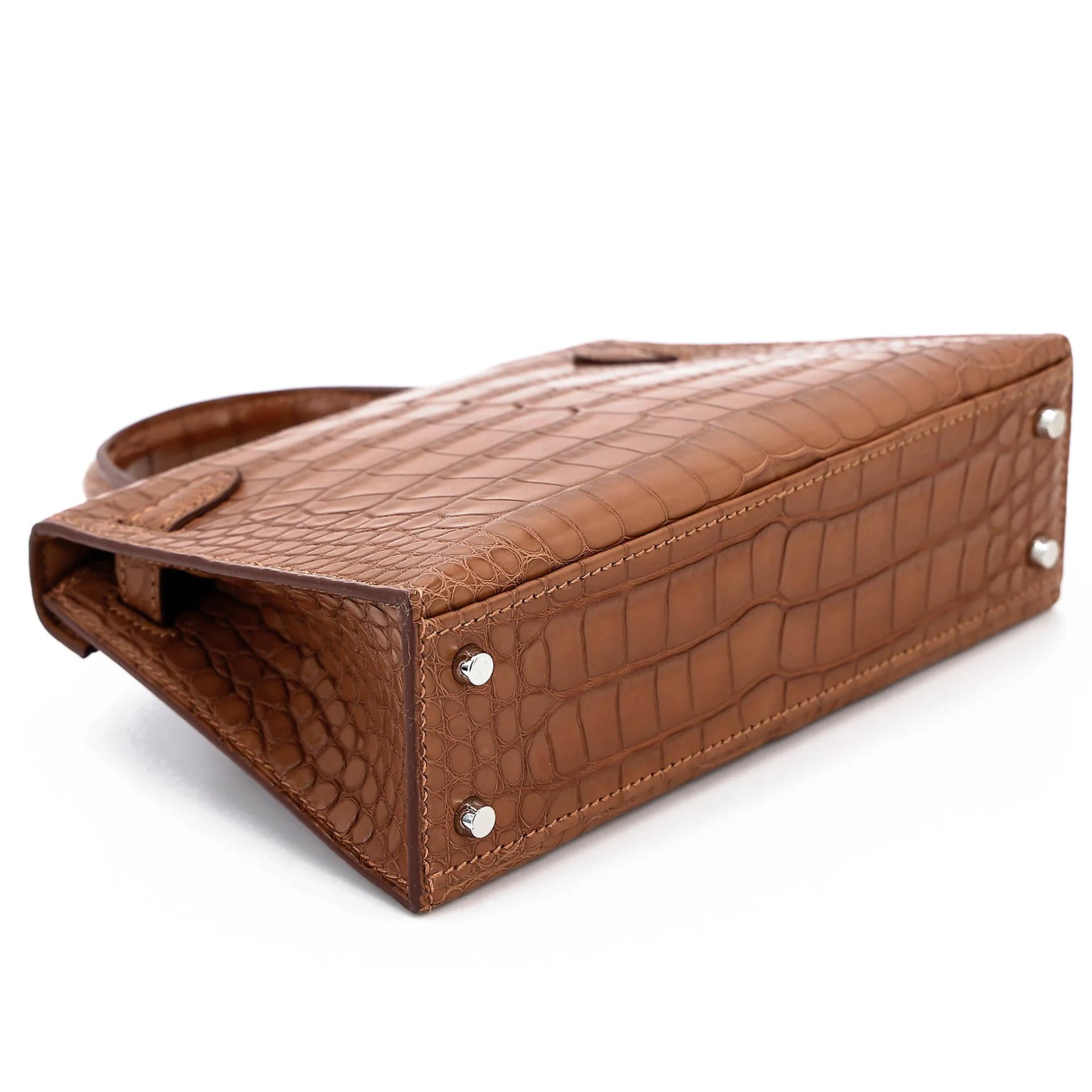 ランク N 新品 HERMÈS エルメス ミニケリー2 ゴールド (37) クロコダイル アリゲーター マット シルバー金具 G刻印 (2026) - 7