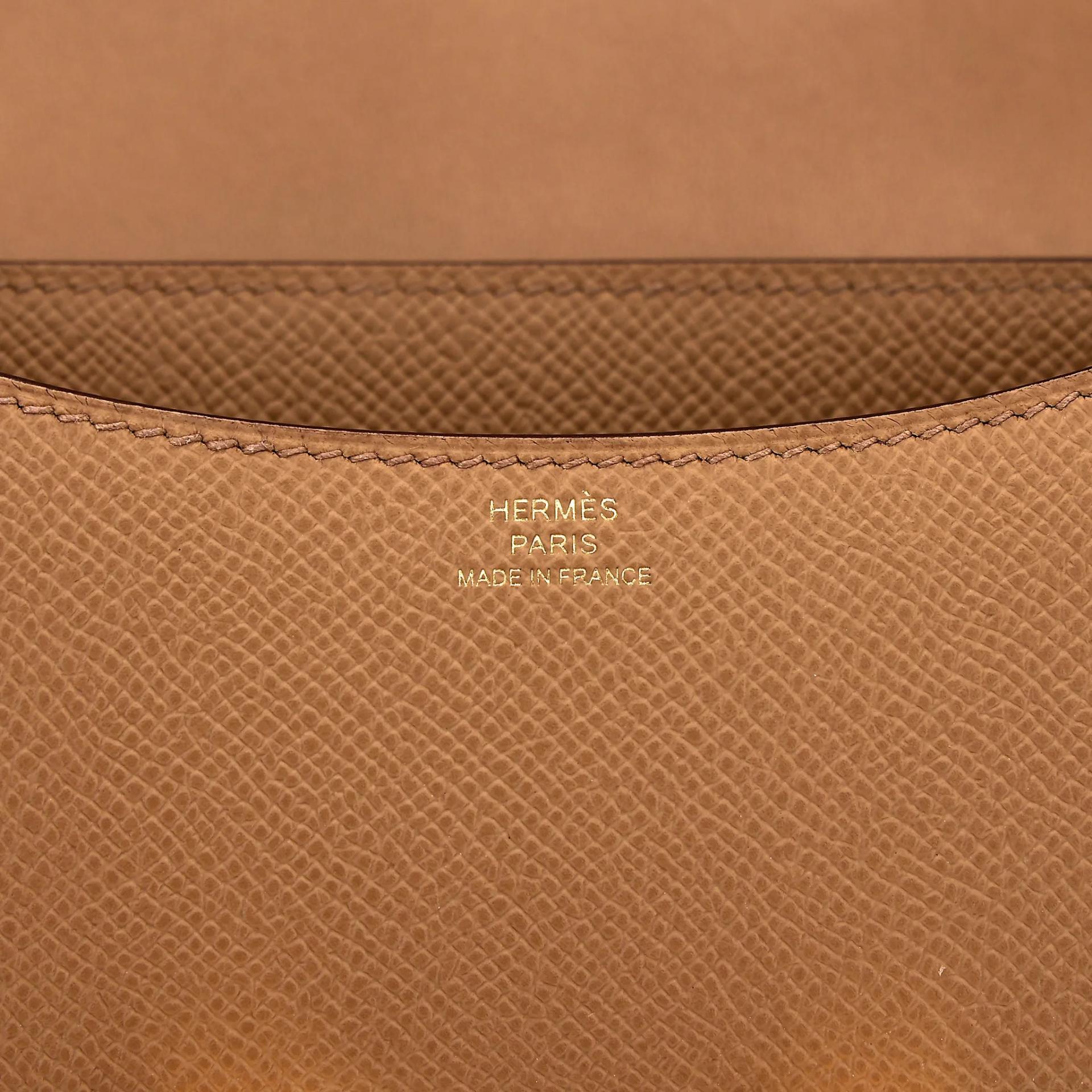 Brand New ( Rank N ) HERMÈS Constance Mini 19 Mirror Biscuit (4B) Epsom Gold hardware K (2025) - 12