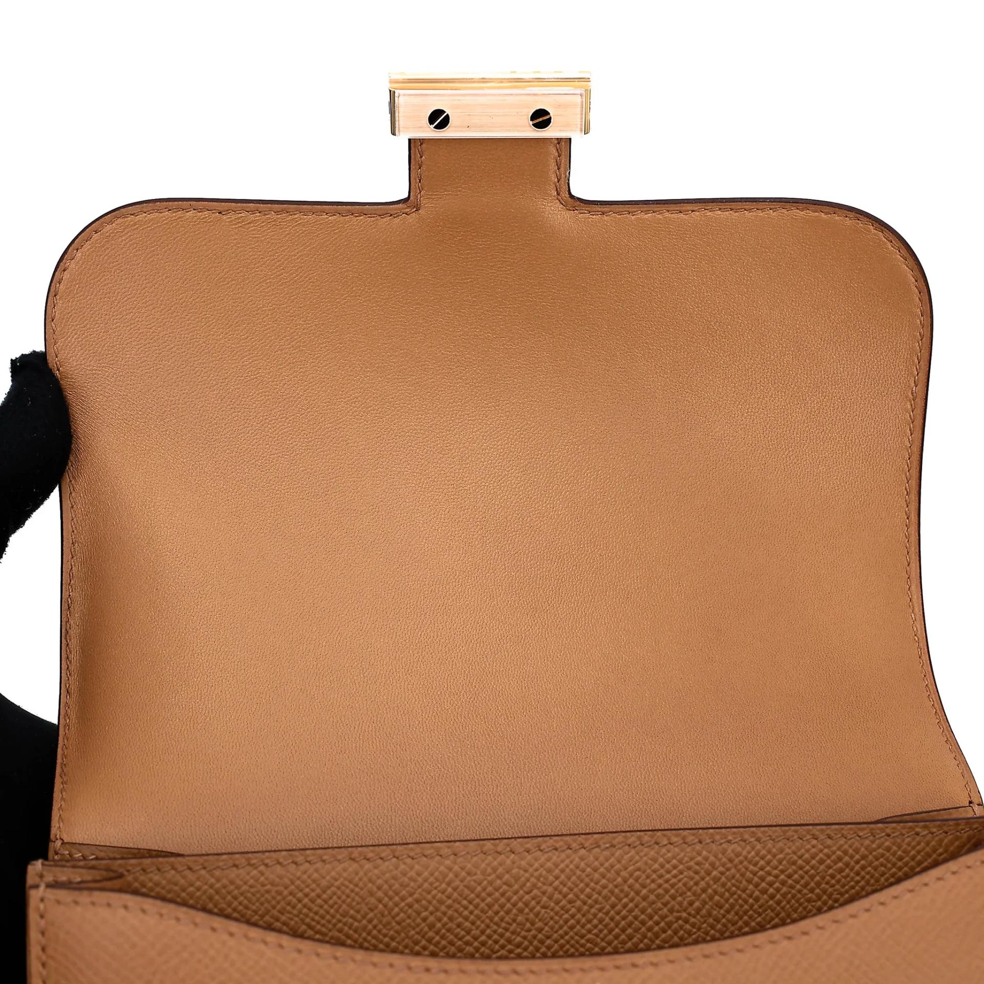 Brand New ( Rank N ) HERMÈS Constance Mini 19 Mirror Biscuit (4B) Epsom Gold hardware K (2025) - 11