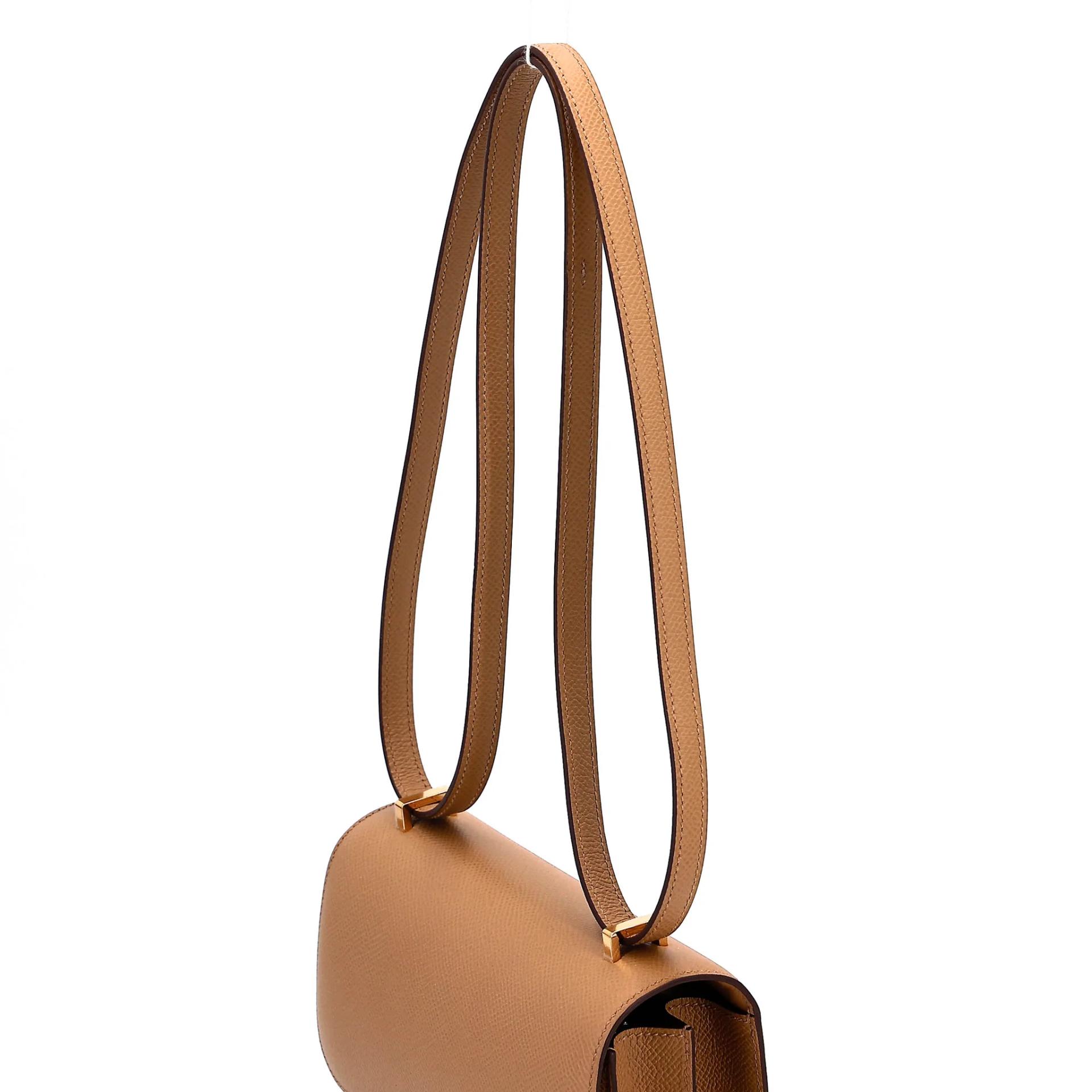 Brand New ( Rank N ) HERMÈS Constance Mini 19 Mirror Biscuit (4B) Epsom Gold hardware K (2025) - 3
