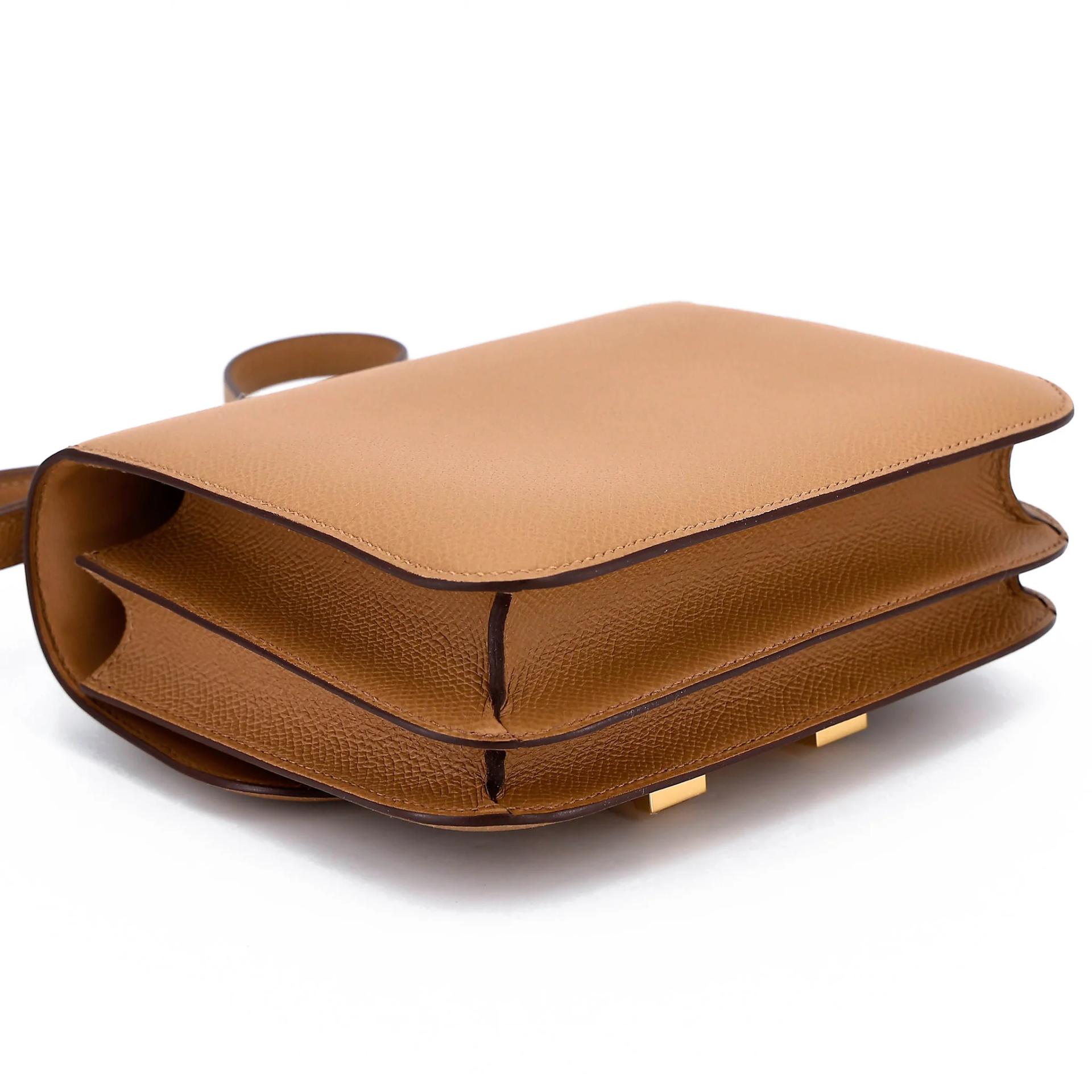 Brand New ( Rank N ) HERMÈS Constance Mini 19 Mirror Biscuit (4B) Epsom Gold hardware K (2025) - 7