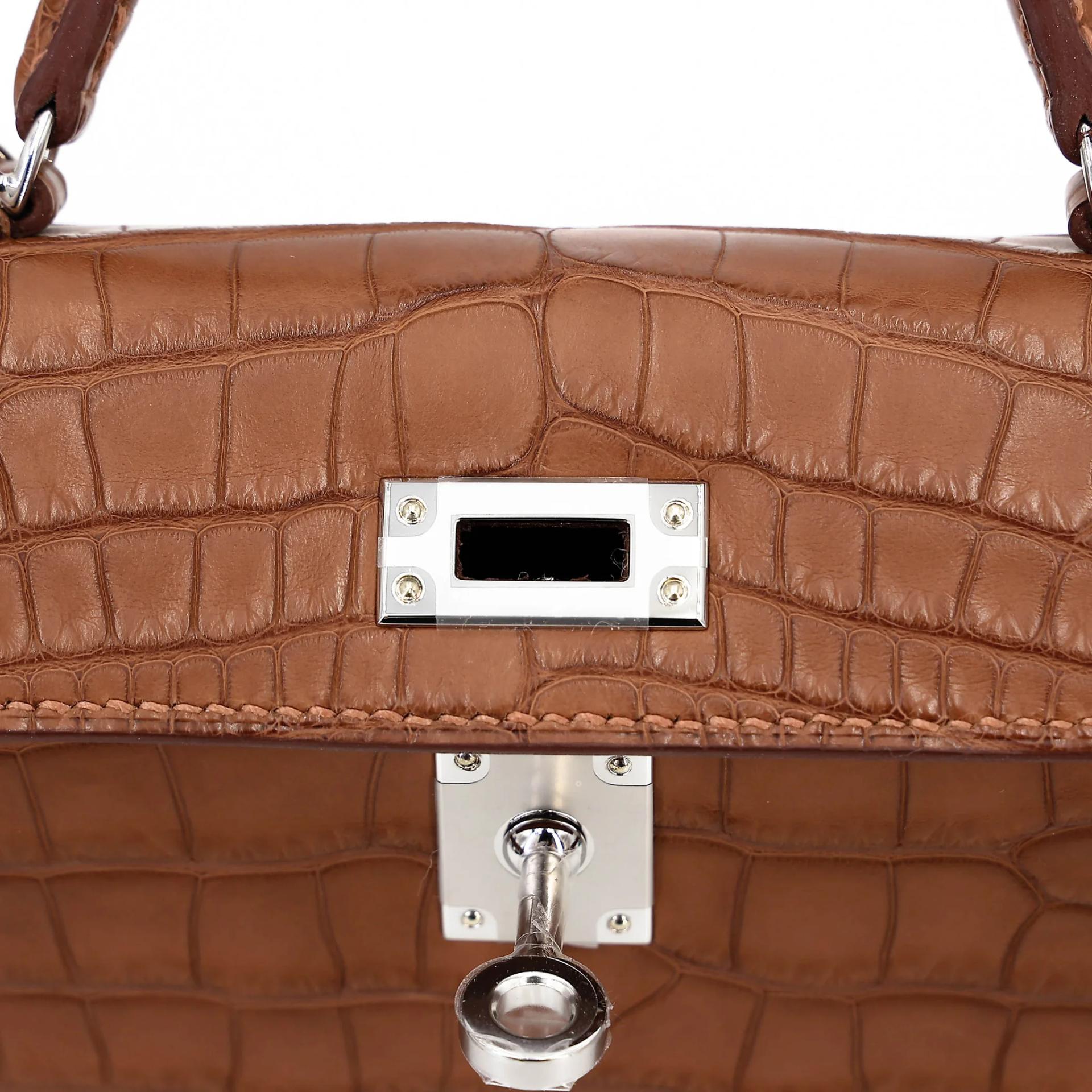 ランク N 新品 HERMÈS エルメス ミニケリー2 ゴールド (37) クロコダイル アリゲーター マット シルバー金具 G刻印 (2026) - 11