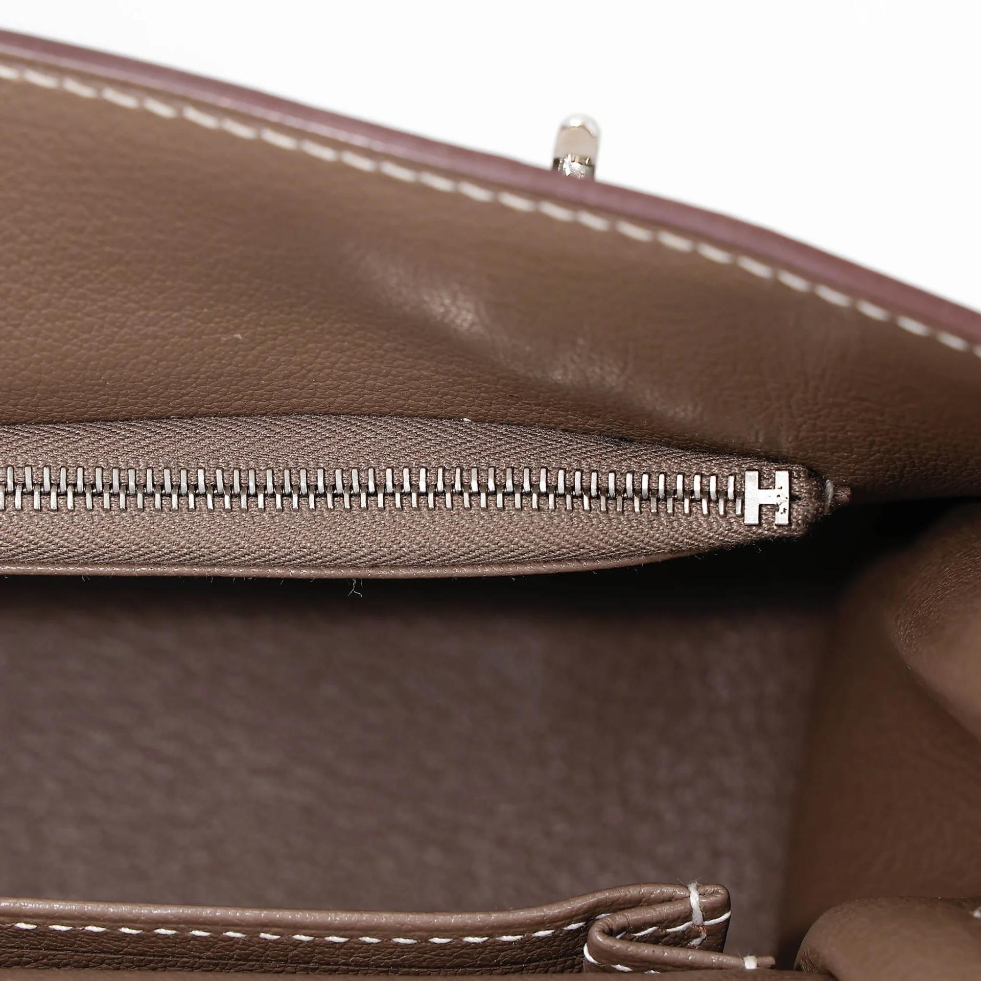 ランク A HERMÈS エルメス ジプシエール 28 エトゥープ (18) エバーカラー シルバー金具 A刻印 (2017) - 26