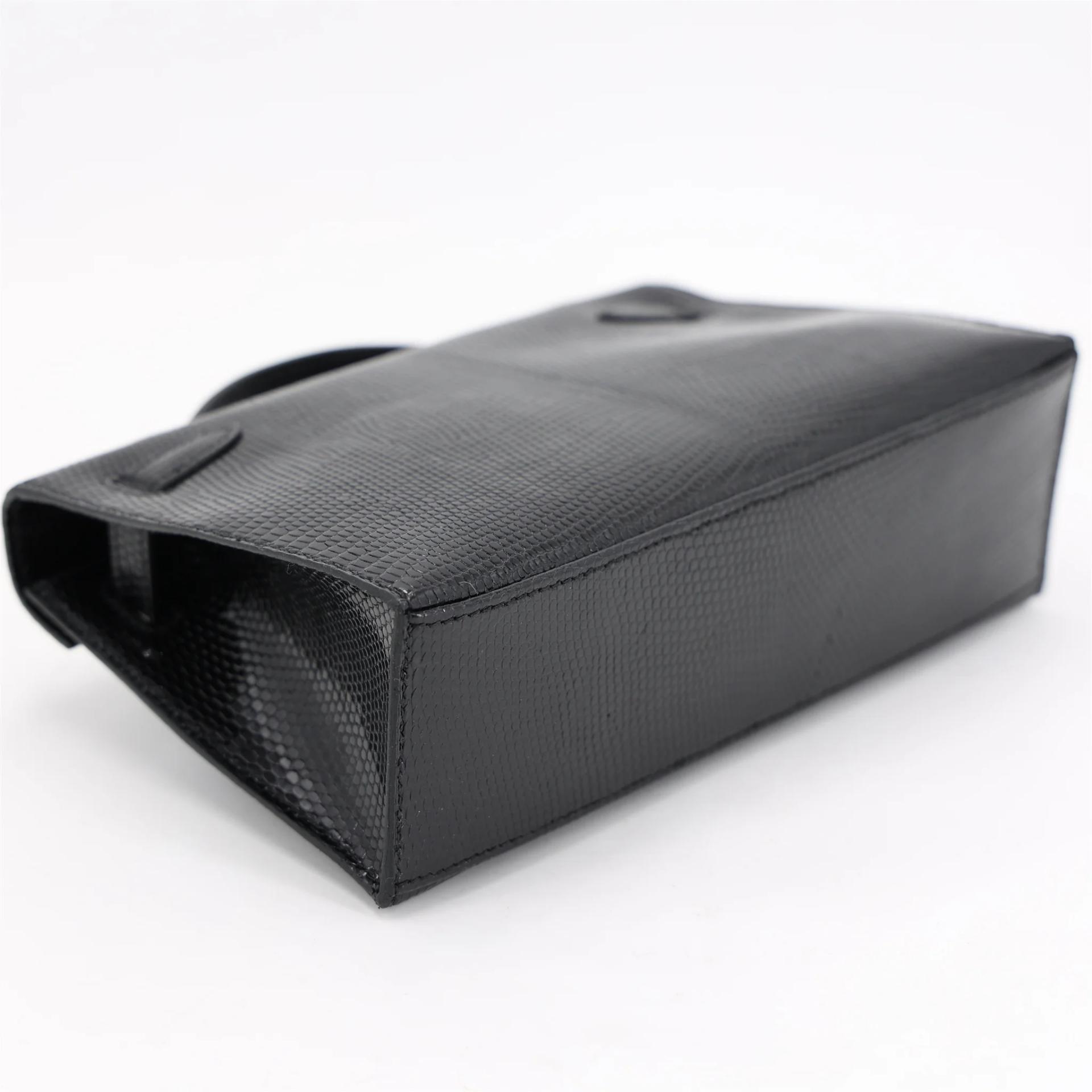 未使用保存品 HERMÈS 爱马仕 Kelly Pochette 89 黑色 Noir (Black) 蜥蜴皮 亮面 银扣 W刻 2024年 - 6