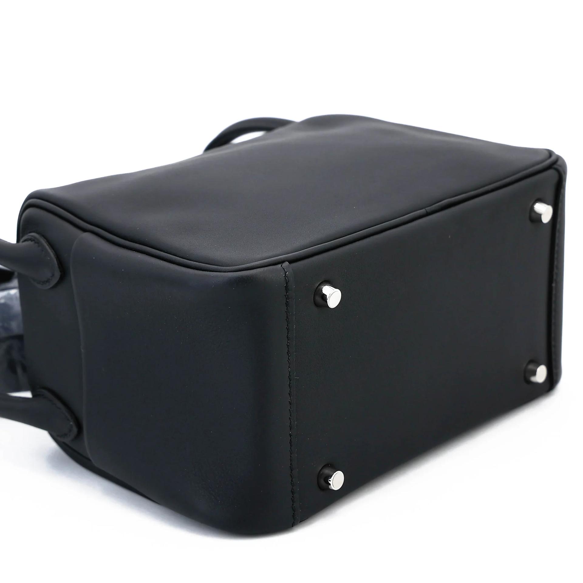 未使用保存品 HERMÈS 爱马仕 Mini Lindy 二代 Verso 89 黑色 Noir (Black) P5 扎染蓝 Bleu Tie Swift牛皮 银扣 K刻 2025年 - 7