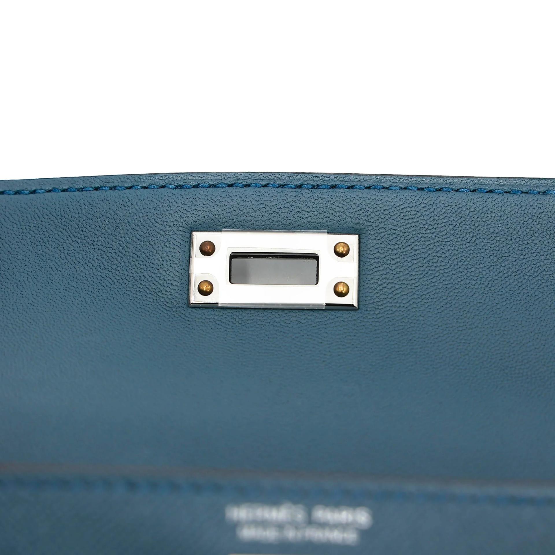 未使用保存品 HERMÈS 爱马仕 Mini Kelly 二代 N7 风暴蓝 Bleu Tempete Madame皮 银扣 K刻 2025年 - 11