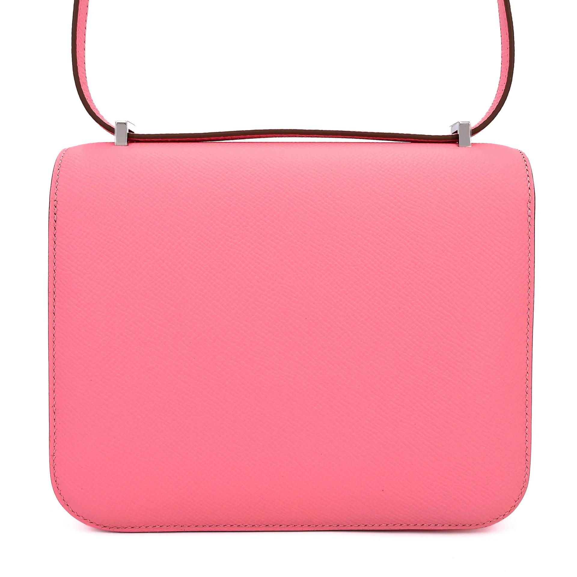 全新 HERMÈS 爱马仕 Constance 康康 Mini 19 Mirror 1Q 彩纸粉 Rose Confetti Epsom牛皮 银扣 K刻 2025年 - 2