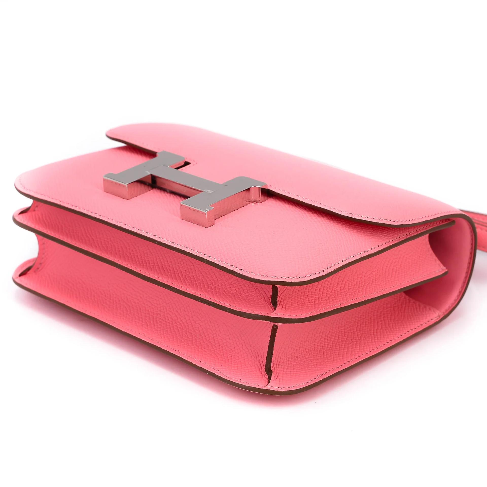 全新 HERMÈS 爱马仕 Constance 康康 Mini 19 Mirror 1Q 彩纸粉 Rose Confetti Epsom牛皮 银扣 K刻 2025年 - 4