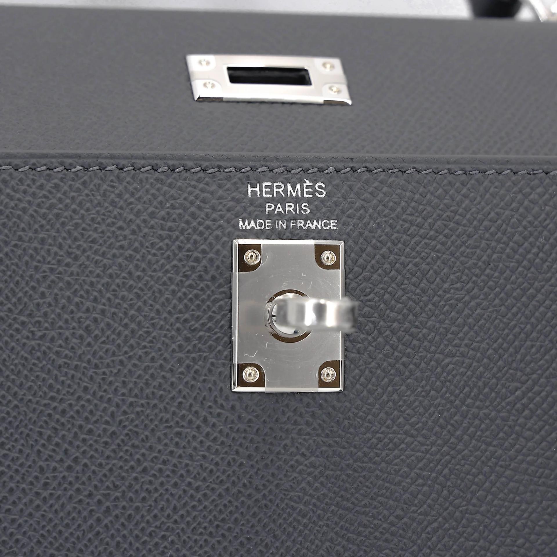 全新 HERMÈS 爱马仕 Kelly 25 外缝 85 石板灰 Ardoise Epsom牛皮 银扣 G刻 2026年 - 13
