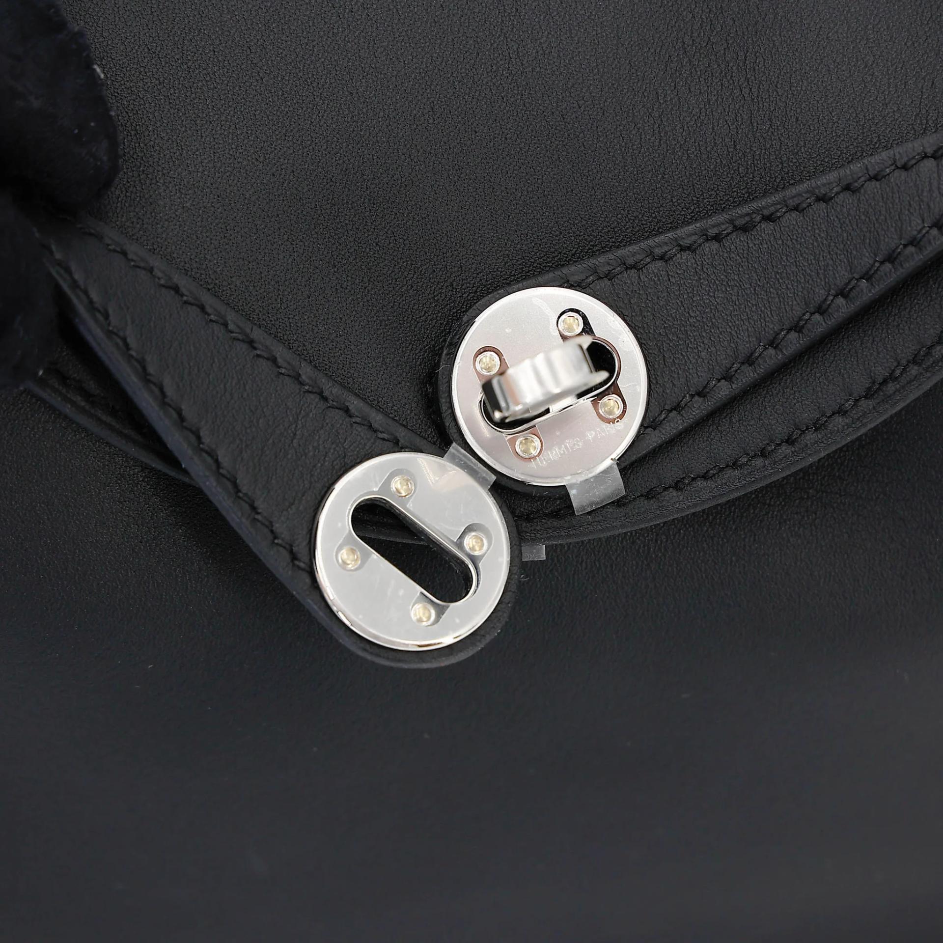 未使用保存品 HERMÈS 爱马仕 Mini Lindy 二代 Verso 89 黑色 Noir (Black) P5 扎染蓝 Bleu Tie Swift牛皮 银扣 K刻 2025年 - 10