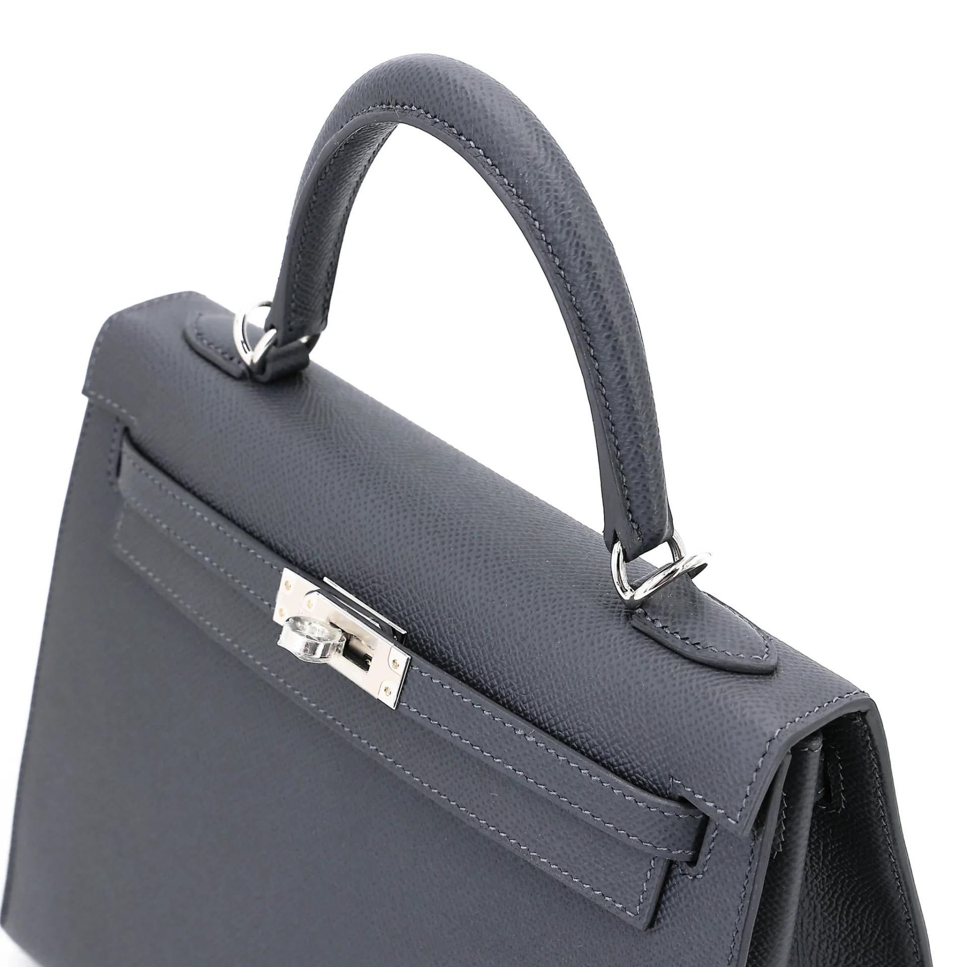 全新 HERMÈS 爱马仕 Kelly 25 外缝 85 石板灰 Ardoise Epsom牛皮 银扣 G刻 2026年 - 3