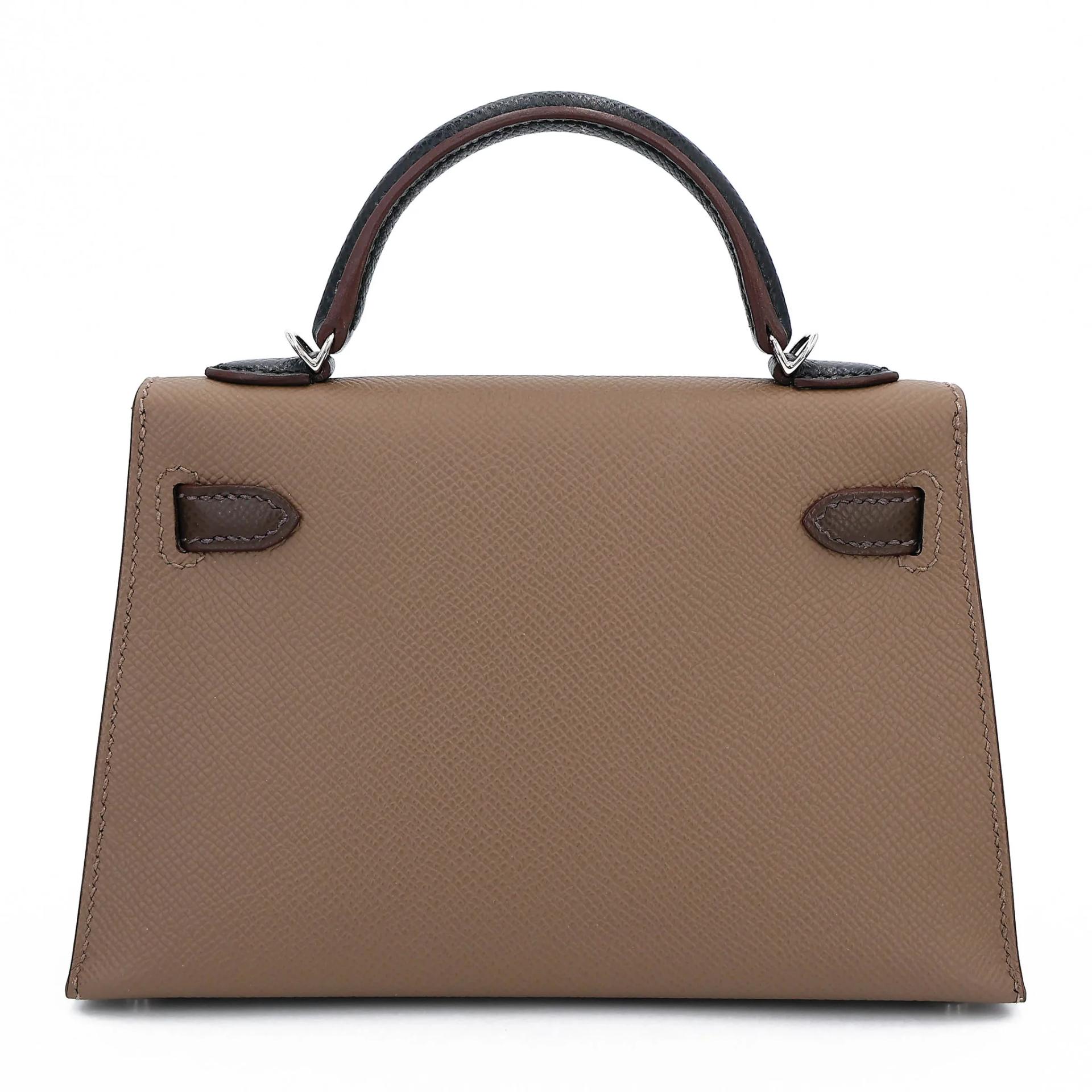 未使用保存品 HERMÈS 爱马仕 Mini Kelly 二代 18 大象灰 Etoupe 46 乌木色 Ebene 89 黑色 Noir (Black) Epsom牛皮 银扣 B刻 2023年 - 2