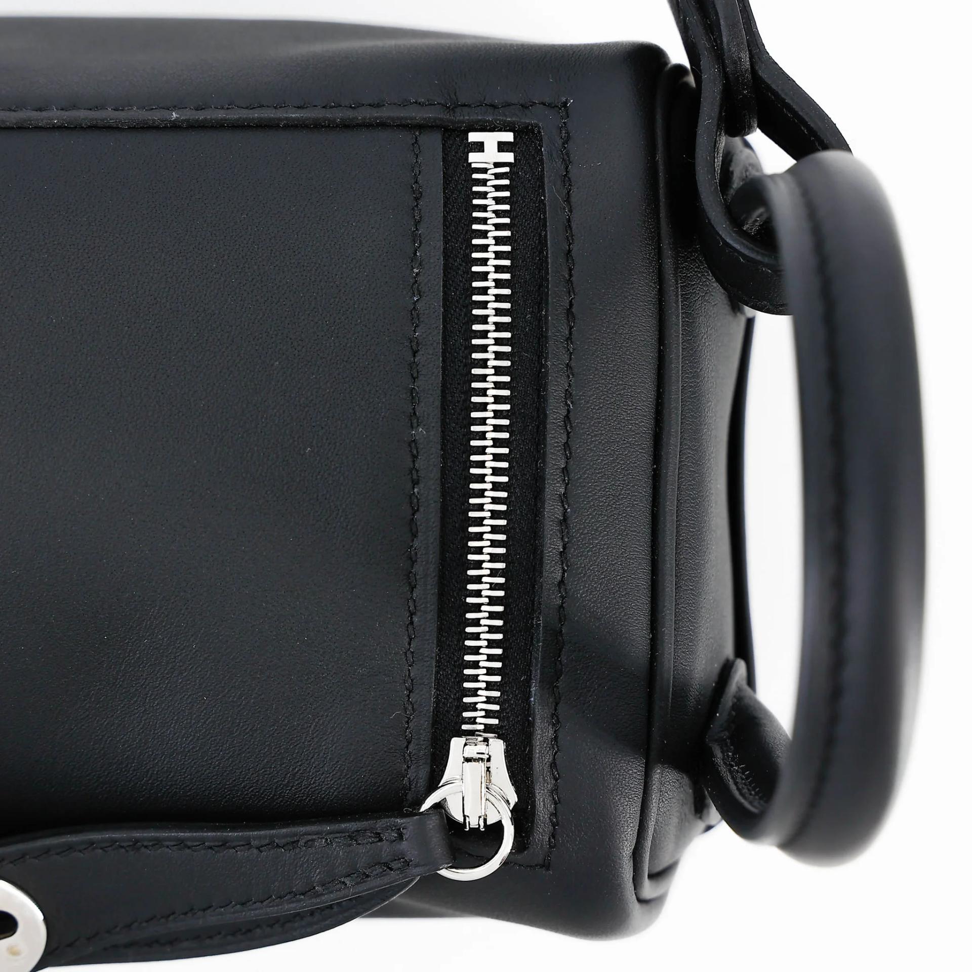 未使用保存品 HERMÈS 爱马仕 Mini Lindy 二代 Verso 89 黑色 Noir (Black) P5 扎染蓝 Bleu Tie Swift牛皮 银扣 K刻 2025年 - 8
