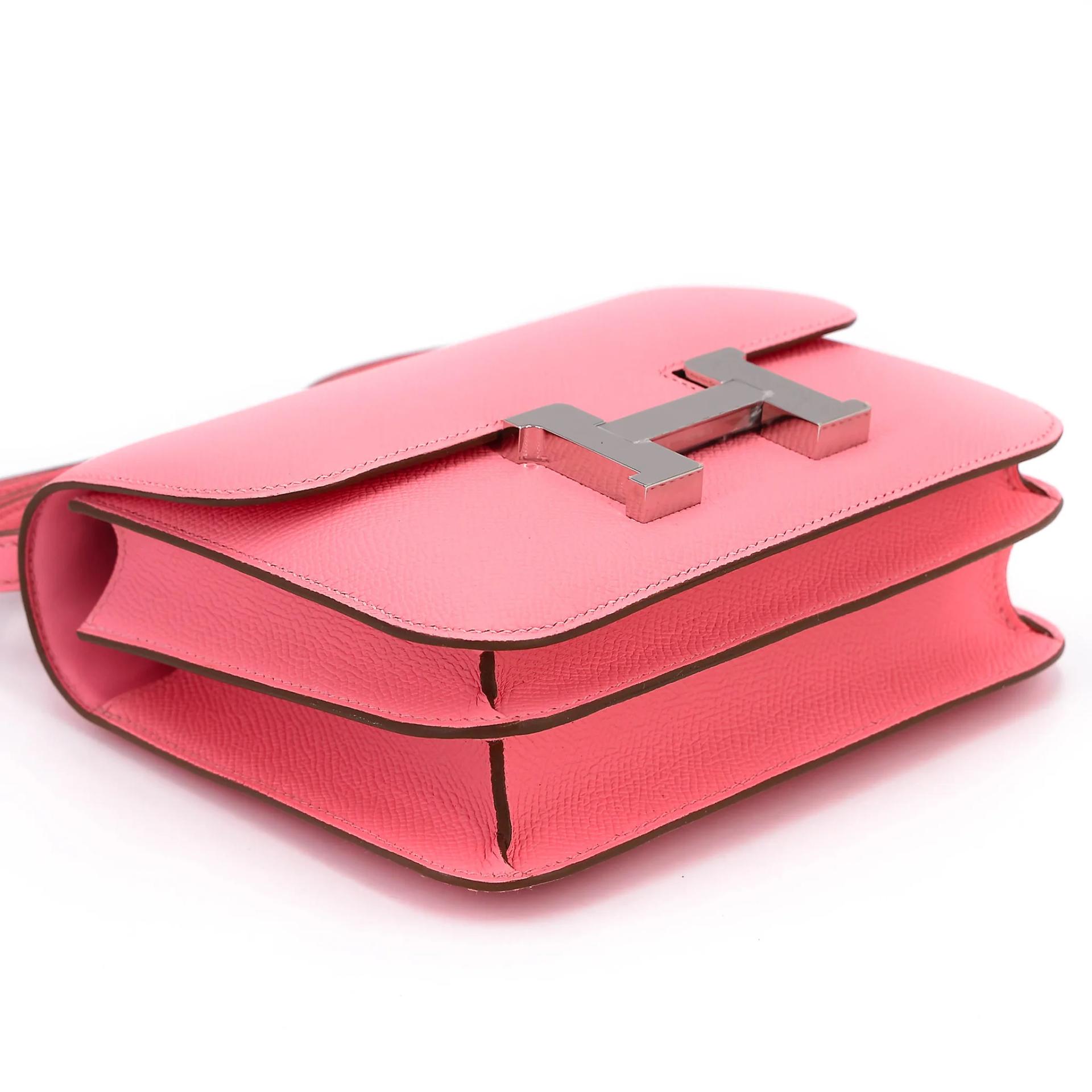 全新 HERMÈS 爱马仕 Constance 康康 Mini 19 Mirror 1Q 彩纸粉 Rose Confetti Epsom牛皮 银扣 K刻 2025年 - 5