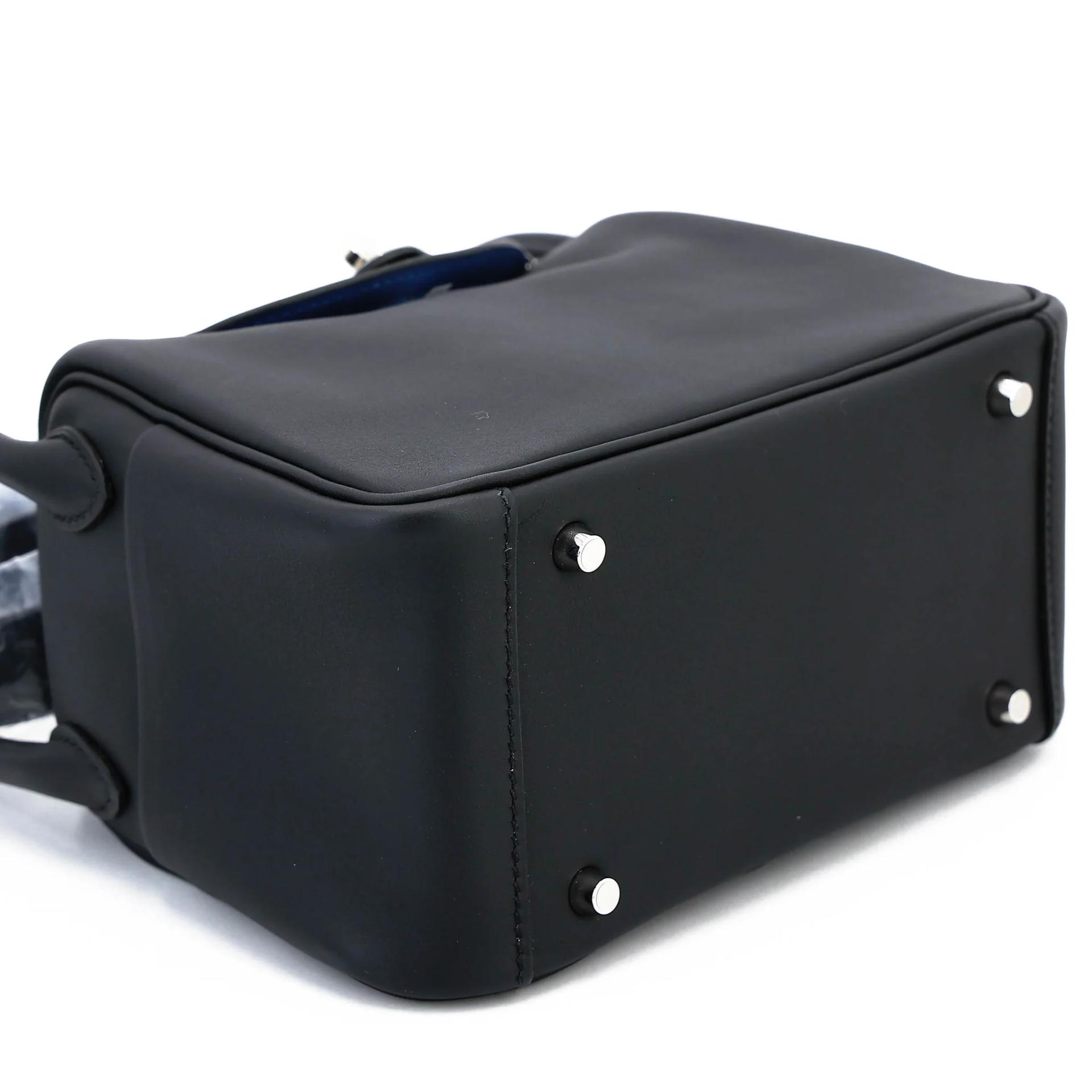 未使用保存品 HERMÈS 爱马仕 Mini Lindy 二代 Verso 89 黑色 Noir (Black) P5 扎染蓝 Bleu Tie Swift牛皮 银扣 K刻 2025年 - 5