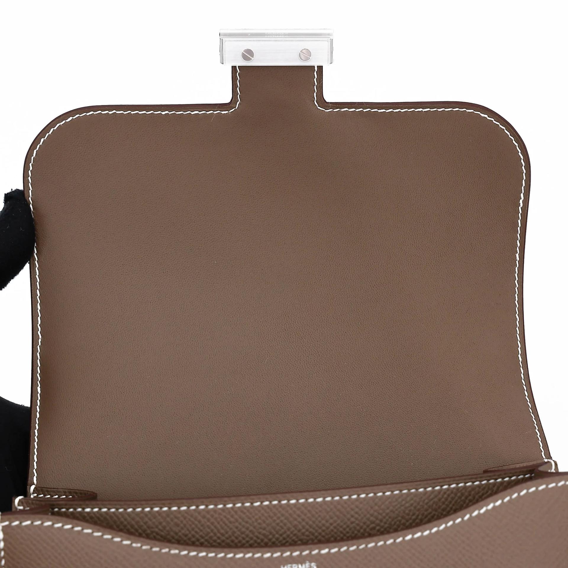 全新 HERMÈS 爱马仕 Constance 康康 Mini 19 Mirror 18 大象灰 Etoupe Epsom牛皮 银扣 G刻 2026年 - 11