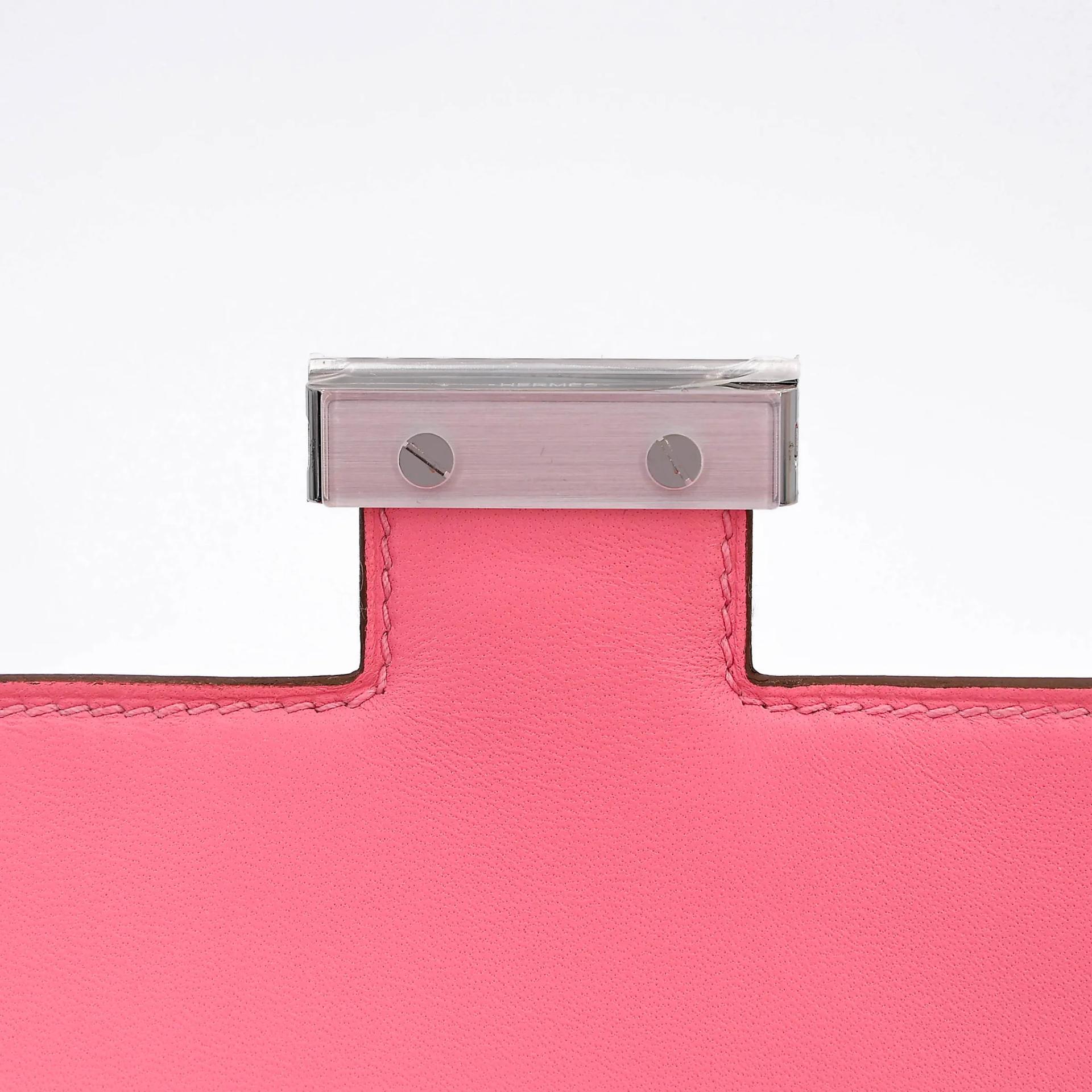 全新 HERMÈS 爱马仕 Constance 康康 Mini 19 Mirror 1Q 彩纸粉 Rose Confetti Epsom牛皮 银扣 K刻 2025年 - 10