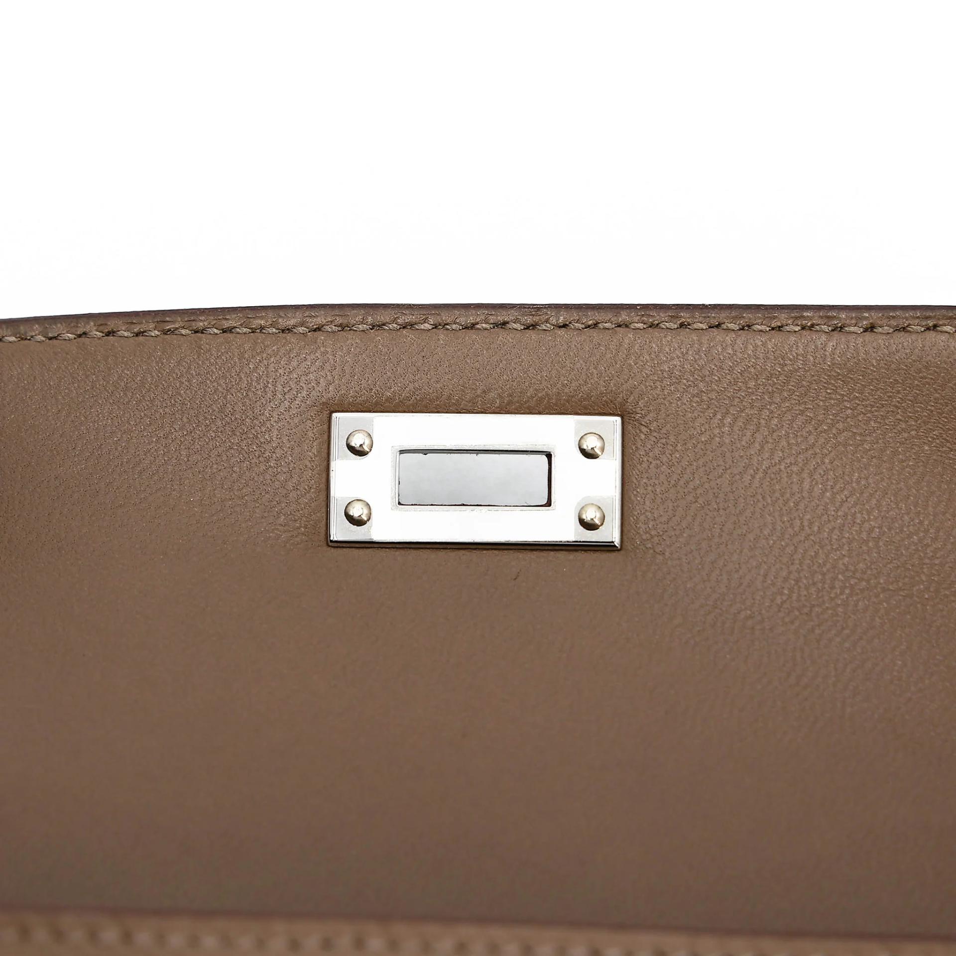 未使用保存品 HERMÈS 爱马仕 Mini Kelly 二代 18 大象灰 Etoupe 46 乌木色 Ebene 89 黑色 Noir (Black) Epsom牛皮 银扣 B刻 2023年 - 12