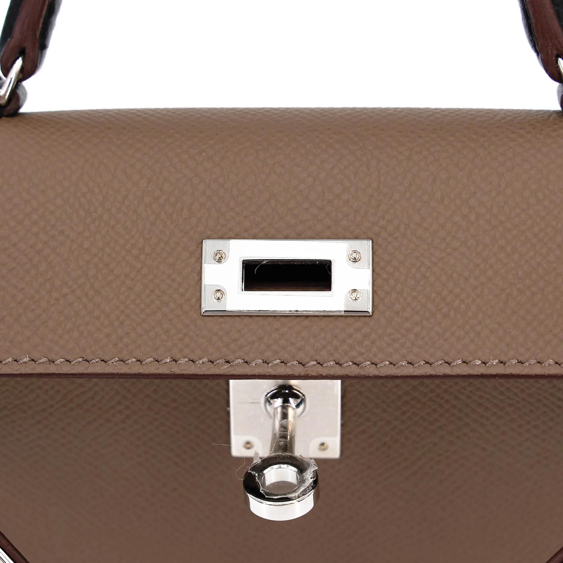 未使用保存品 HERMÈS 爱马仕 Mini Kelly 二代 18 大象灰 Etoupe 46 乌木色 Ebene 89 黑色 Noir (Black) Epsom牛皮 银扣 B刻 2023年 - 11