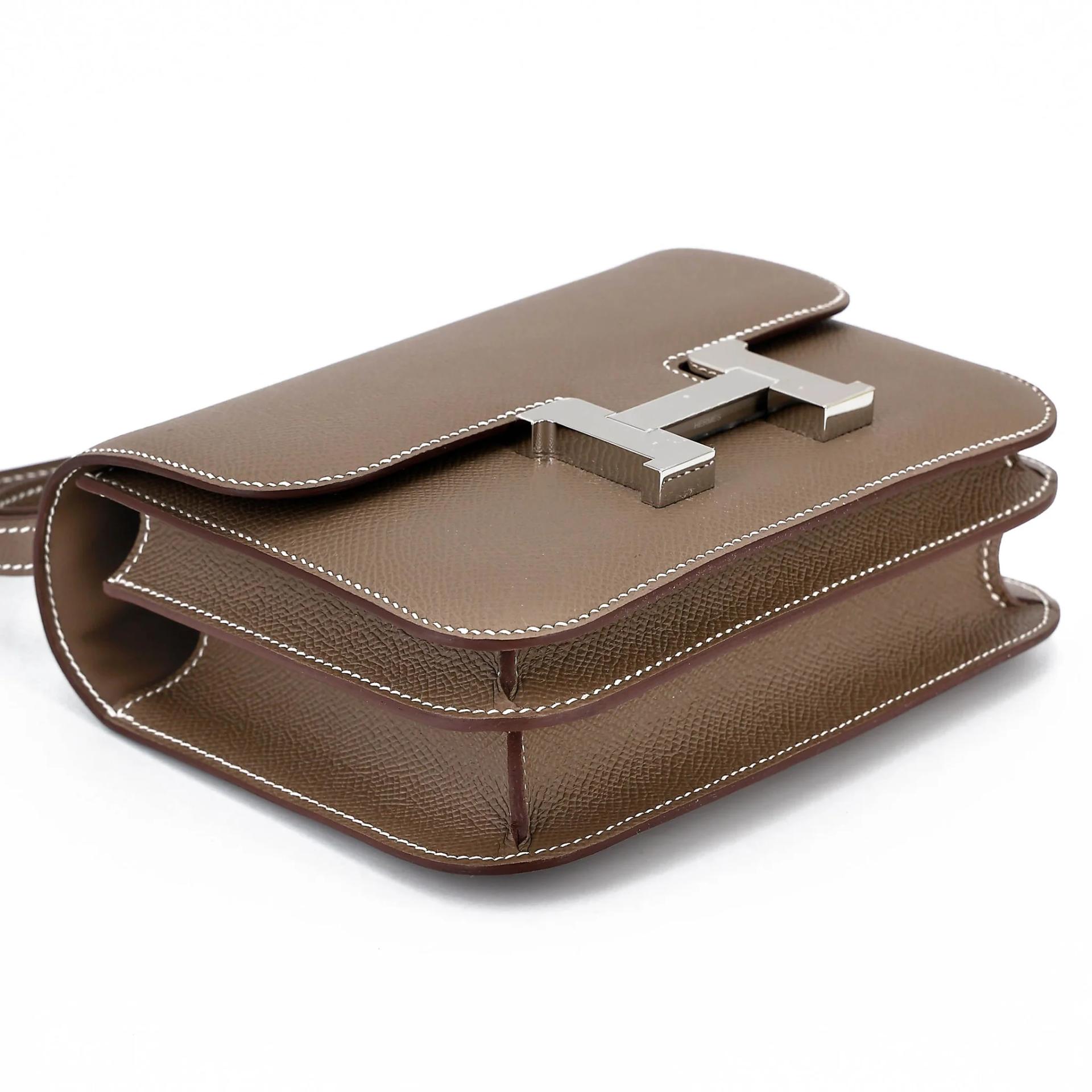 全新 HERMÈS 爱马仕 Constance 康康 Mini 19 Mirror 18 大象灰 Etoupe Epsom牛皮 银扣 G刻 2026年 - 5