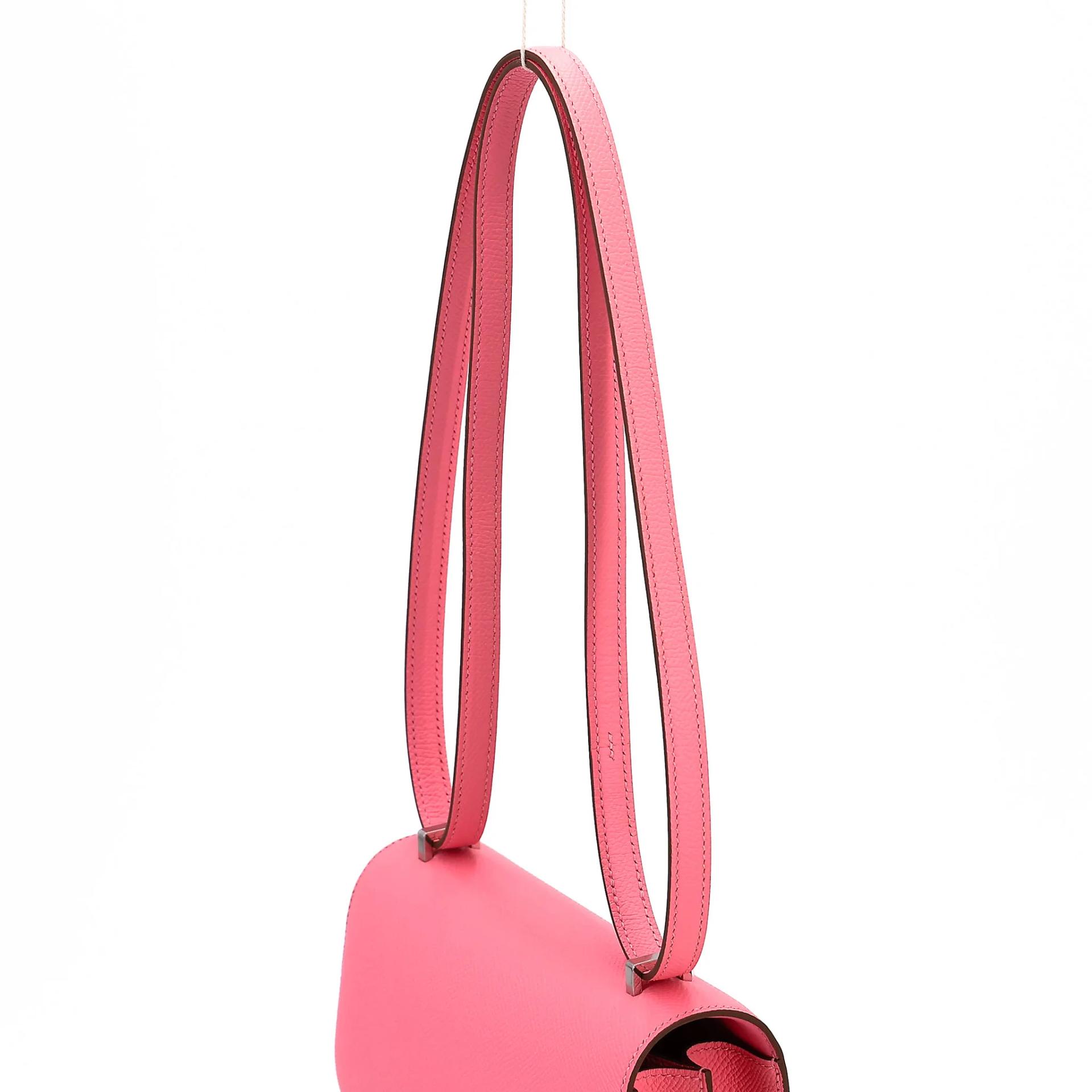 全新 HERMÈS 爱马仕 Constance 康康 Mini 19 Mirror 1Q 彩纸粉 Rose Confetti Epsom牛皮 银扣 K刻 2025年 - 3