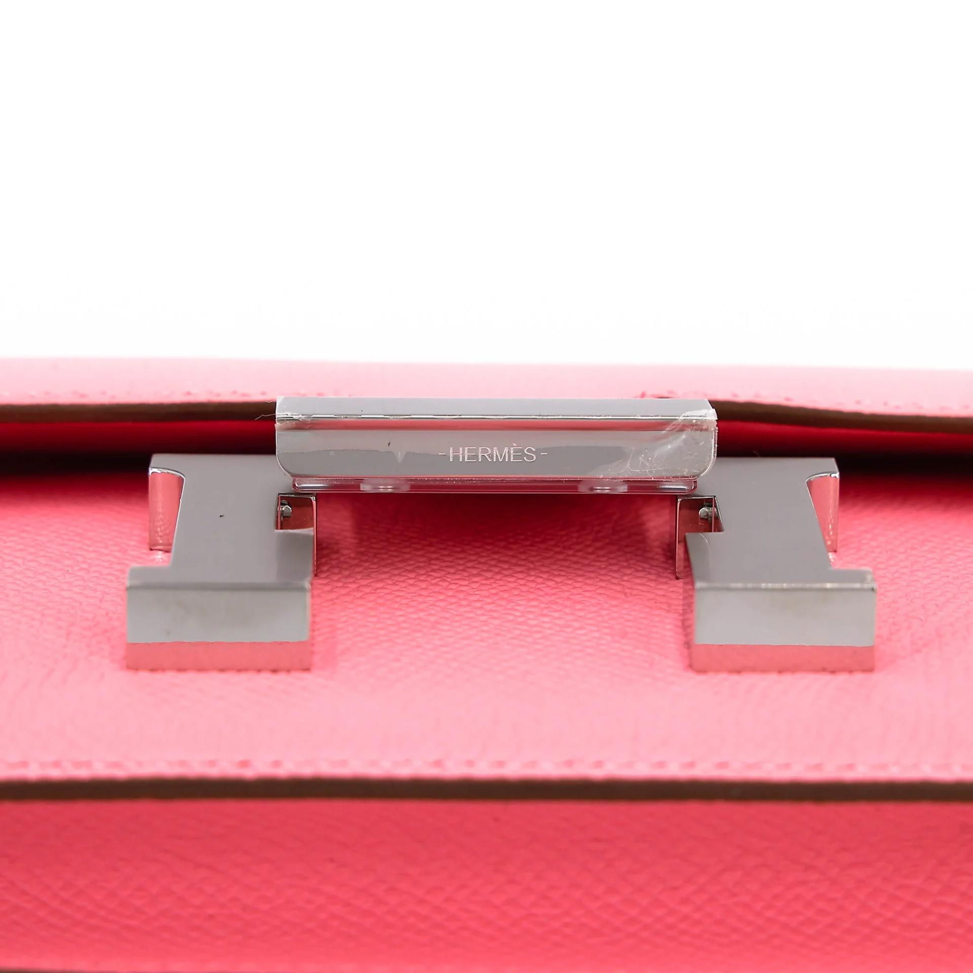 全新 HERMÈS 爱马仕 Constance 康康 Mini 19 Mirror 1Q 彩纸粉 Rose Confetti Epsom牛皮 银扣 K刻 2025年 - 9