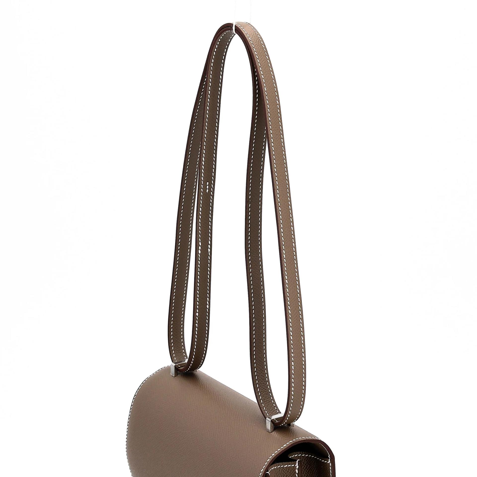 全新 HERMÈS 爱马仕 Constance 康康 Mini 19 Mirror 18 大象灰 Etoupe Epsom牛皮 银扣 G刻 2026年 - 3