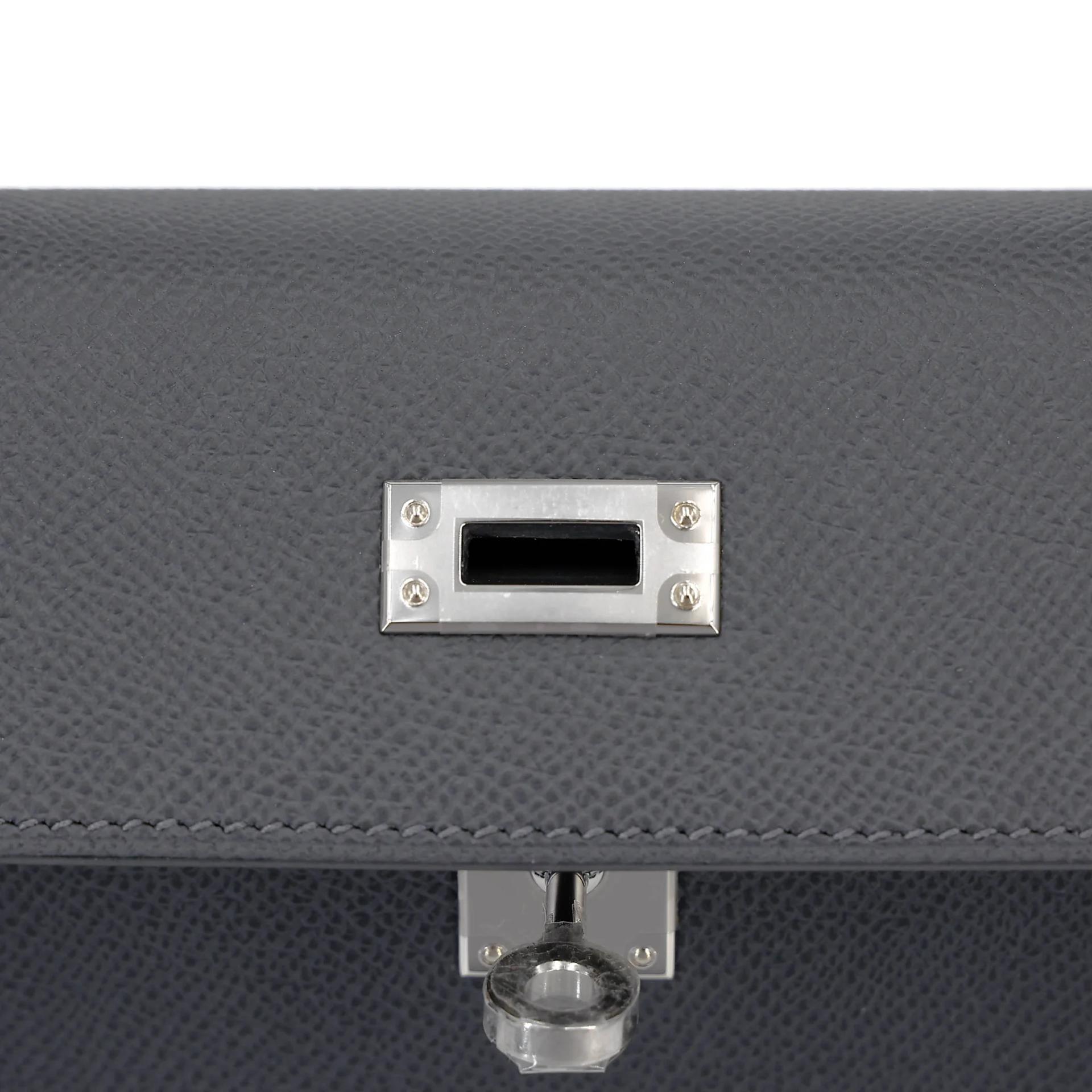 全新 HERMÈS 爱马仕 Kelly 25 外缝 85 石板灰 Ardoise Epsom牛皮 银扣 G刻 2026年 - 10