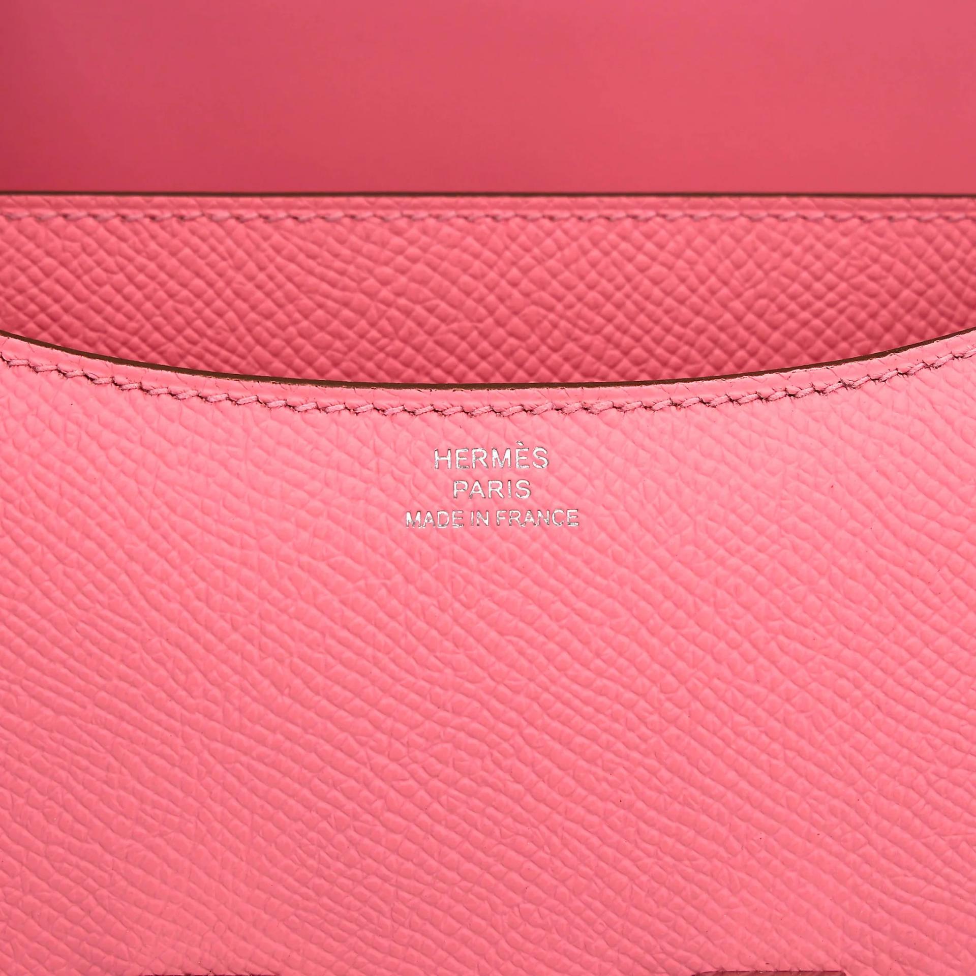 全新 HERMÈS 爱马仕 Constance 康康 Mini 19 Mirror 1Q 彩纸粉 Rose Confetti Epsom牛皮 银扣 K刻 2025年 - 12