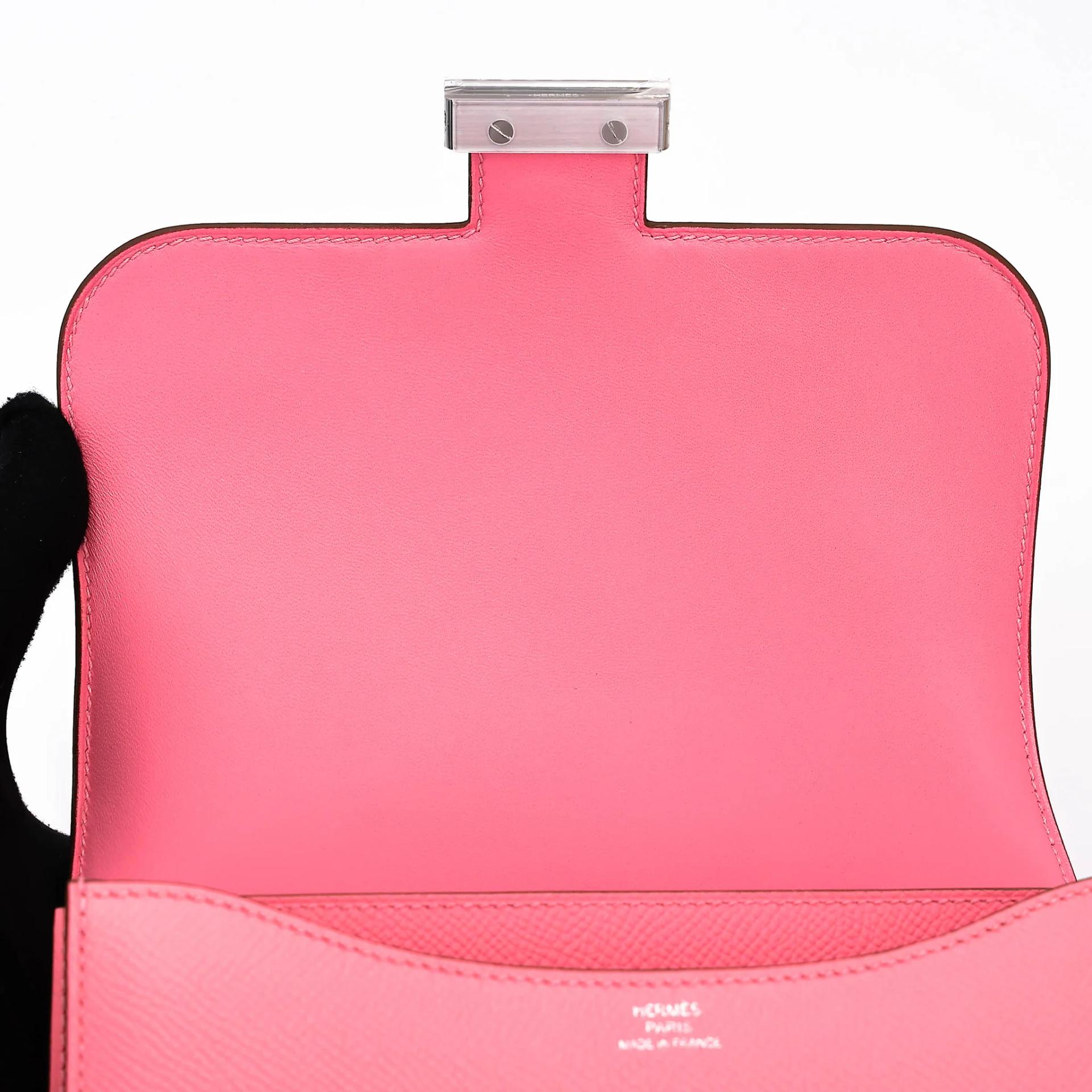 全新 HERMÈS 爱马仕 Constance 康康 Mini 19 Mirror 1Q 彩纸粉 Rose Confetti Epsom牛皮 银扣 K刻 2025年 - 11