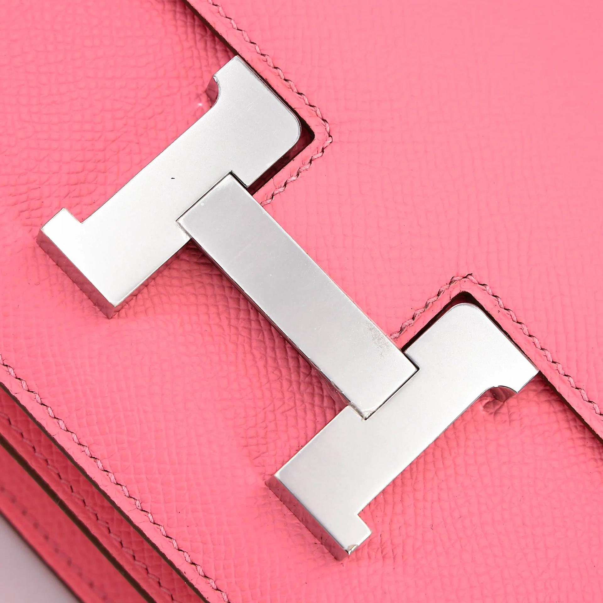 全新 HERMÈS 爱马仕 Constance 康康 Mini 19 Mirror 1Q 彩纸粉 Rose Confetti Epsom牛皮 银扣 K刻 2025年 - 8