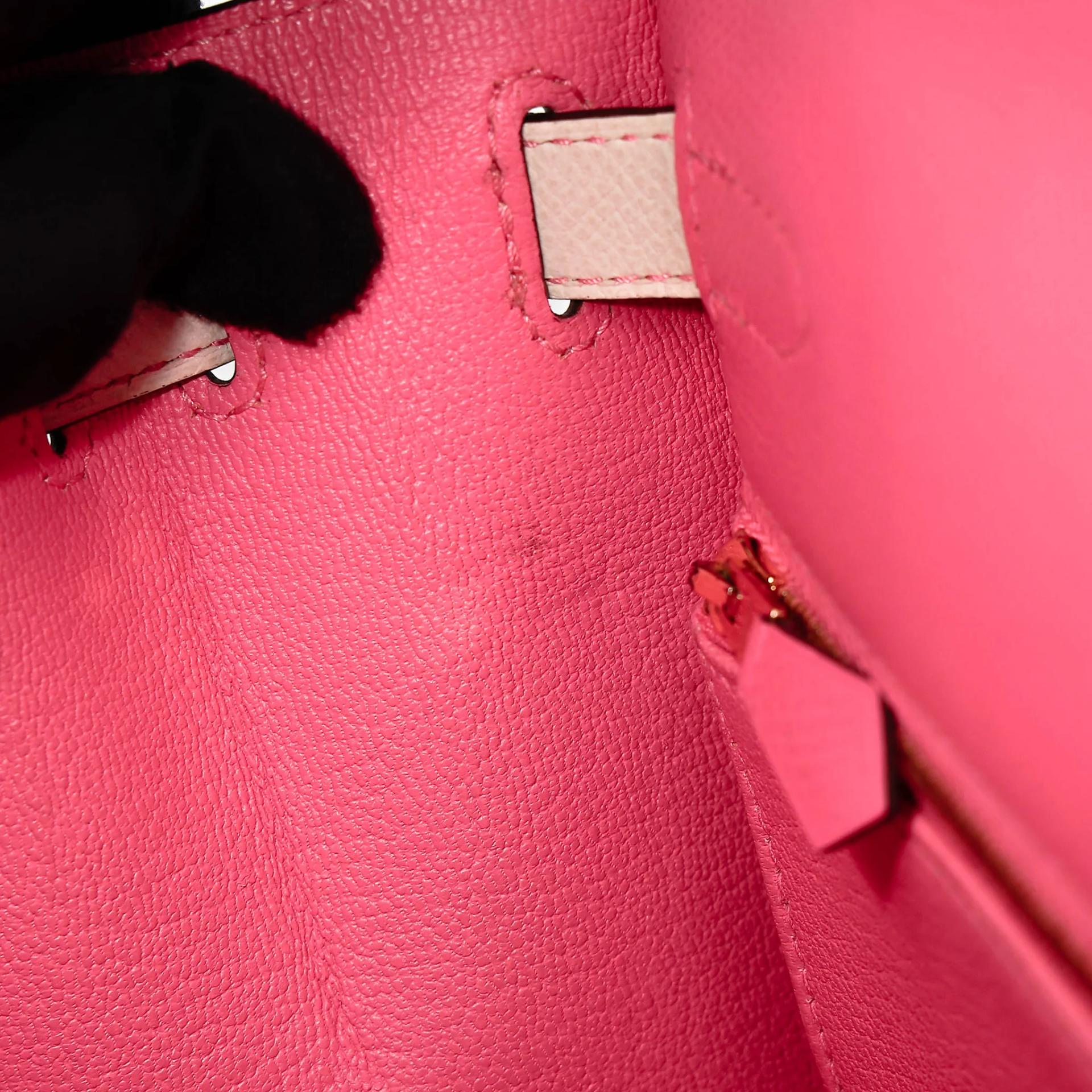 Very Good ( Rank A) HERMÈS Special Order Kelly 28 HSS Rose Azalee (8W) Nata (I2) Epsom Permabrass hardware C (2018) - 27