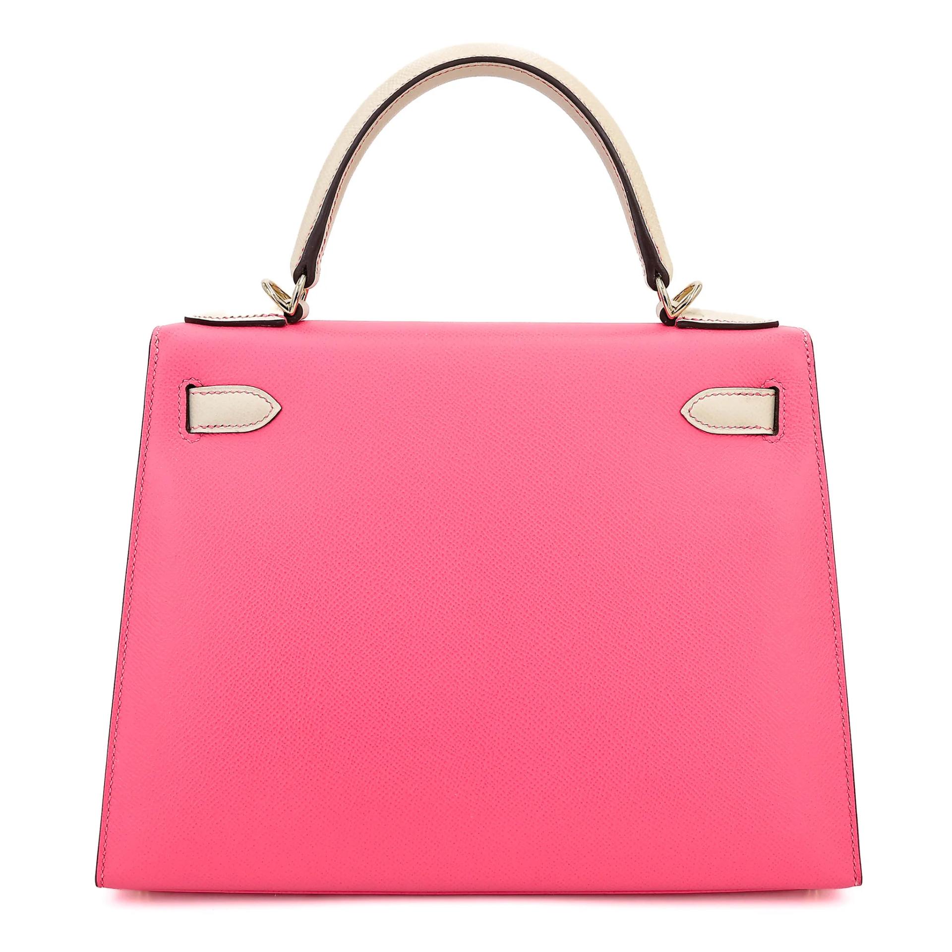 Very Good ( Rank A) HERMÈS Special Order Kelly 28 HSS Rose Azalee (8W) Nata (I2) Epsom Permabrass hardware C (2018) - 2